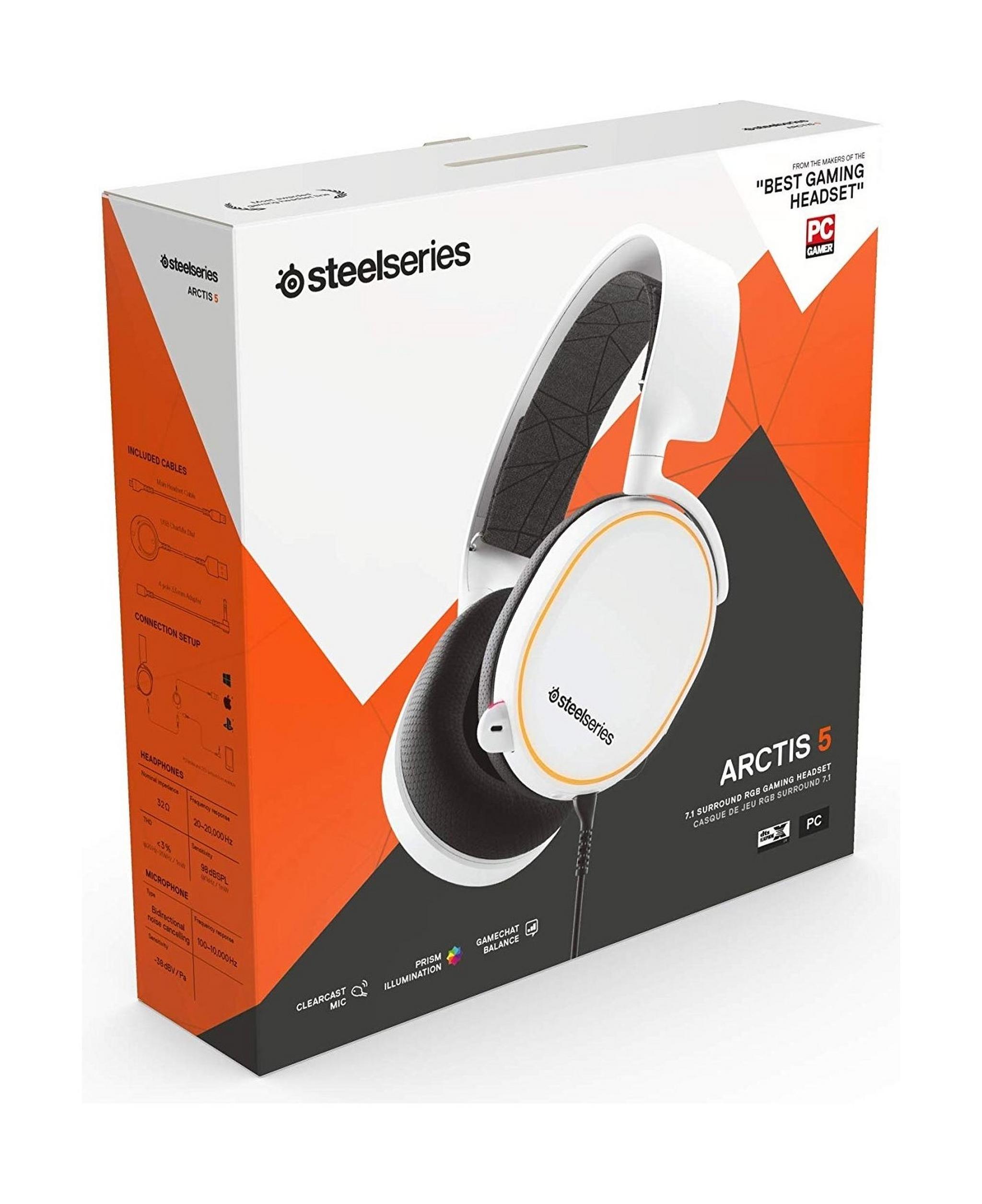 Steelseries Arctis 5 Gaming Headset 2019 Edition - White