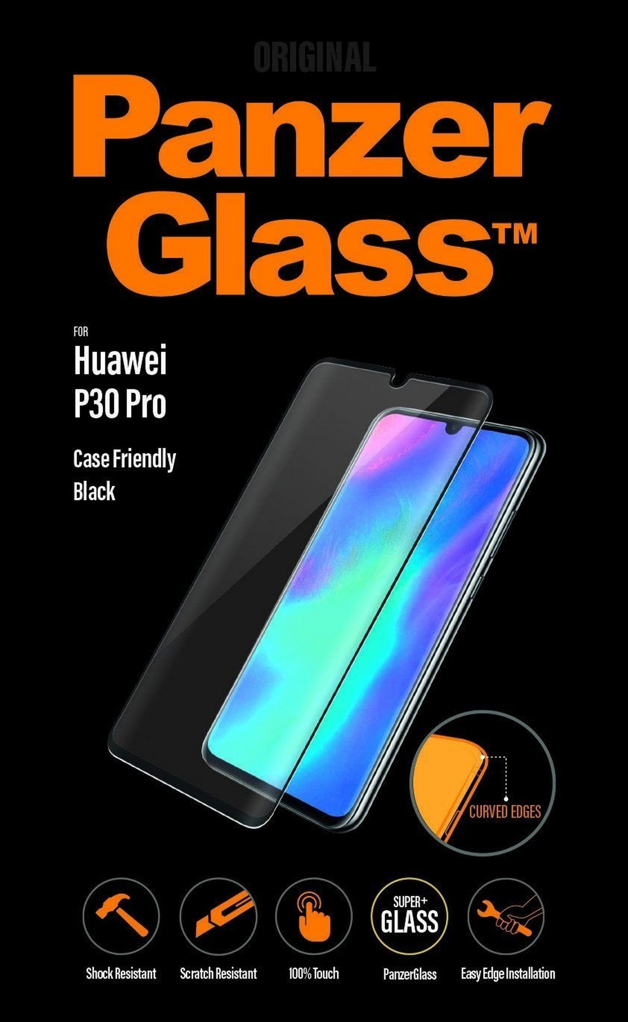 واقي الشاشة الزجاجي لهاتف هواوي بي٣٠ برو من بانزر (5336) - أسود