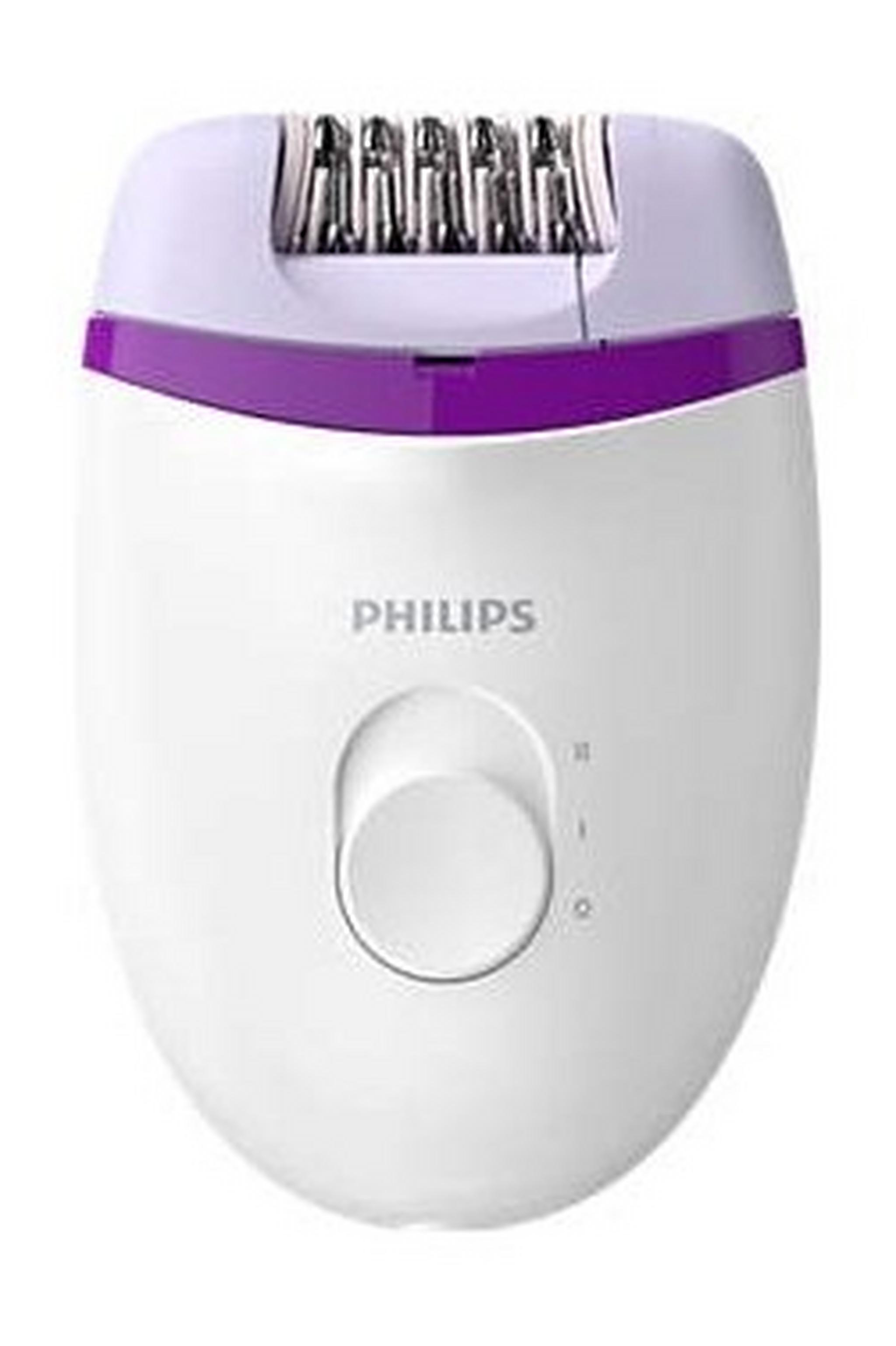 ماكينة إزالة الشعر السلكية فيليبس، حجم مدمج لحلاقة سهلة وناعمة لأسابيع، BRE225/01 - أبيض/بنفسجي