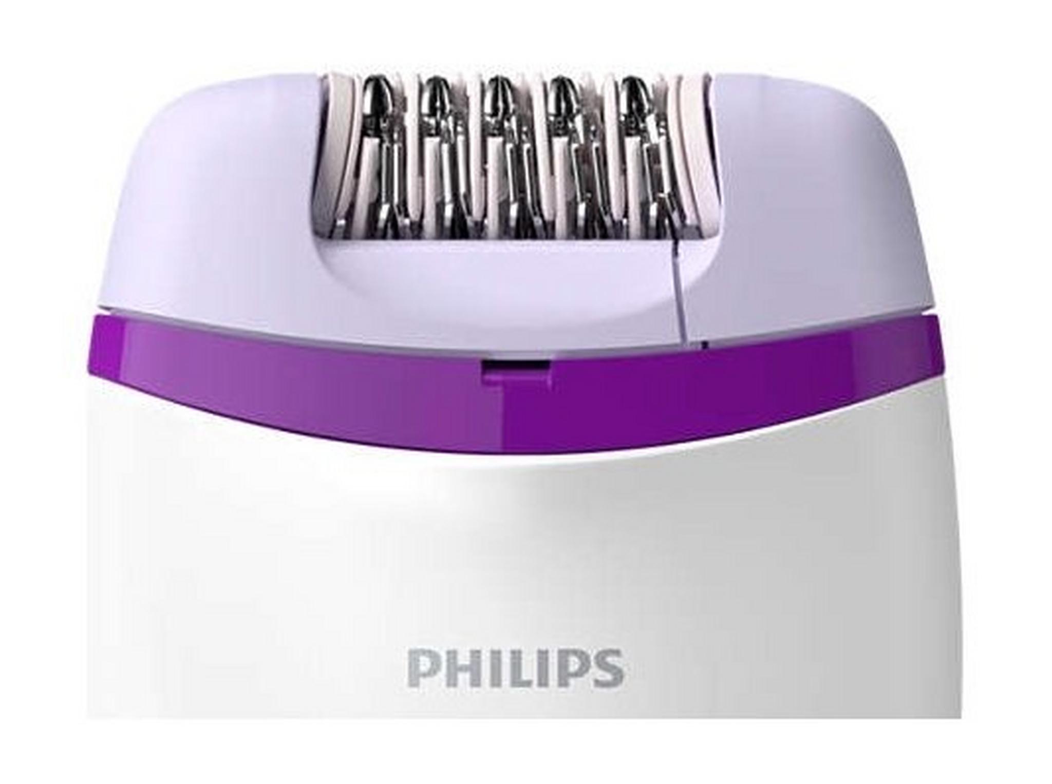 ماكينة إزالة الشعر السلكية فيليبس، حجم مدمج لحلاقة سهلة وناعمة لأسابيع، BRE225/01 - أبيض/بنفسجي