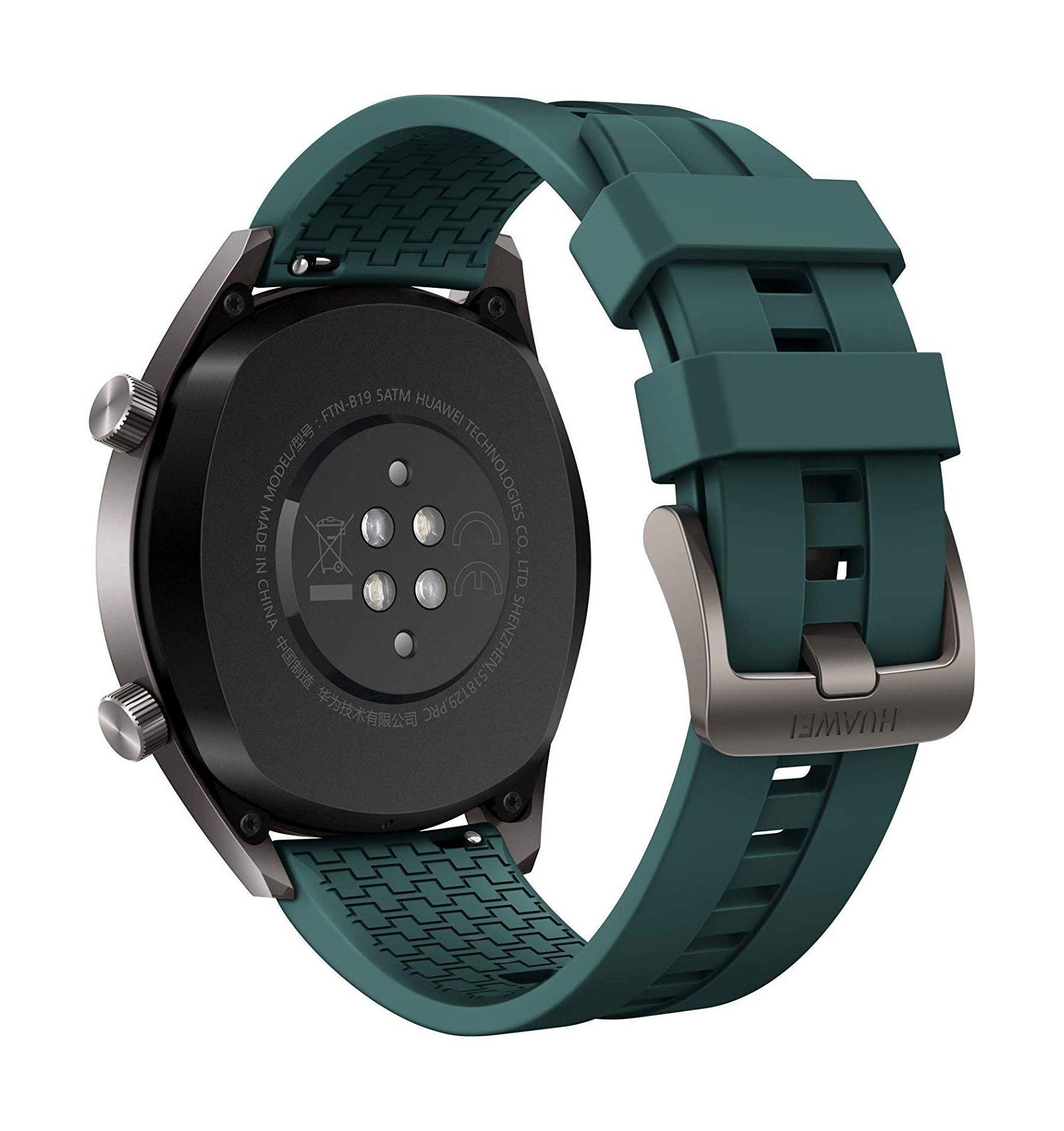 Huawei GT Watch, Stainless-Steel Body, Leather Strap  - Green