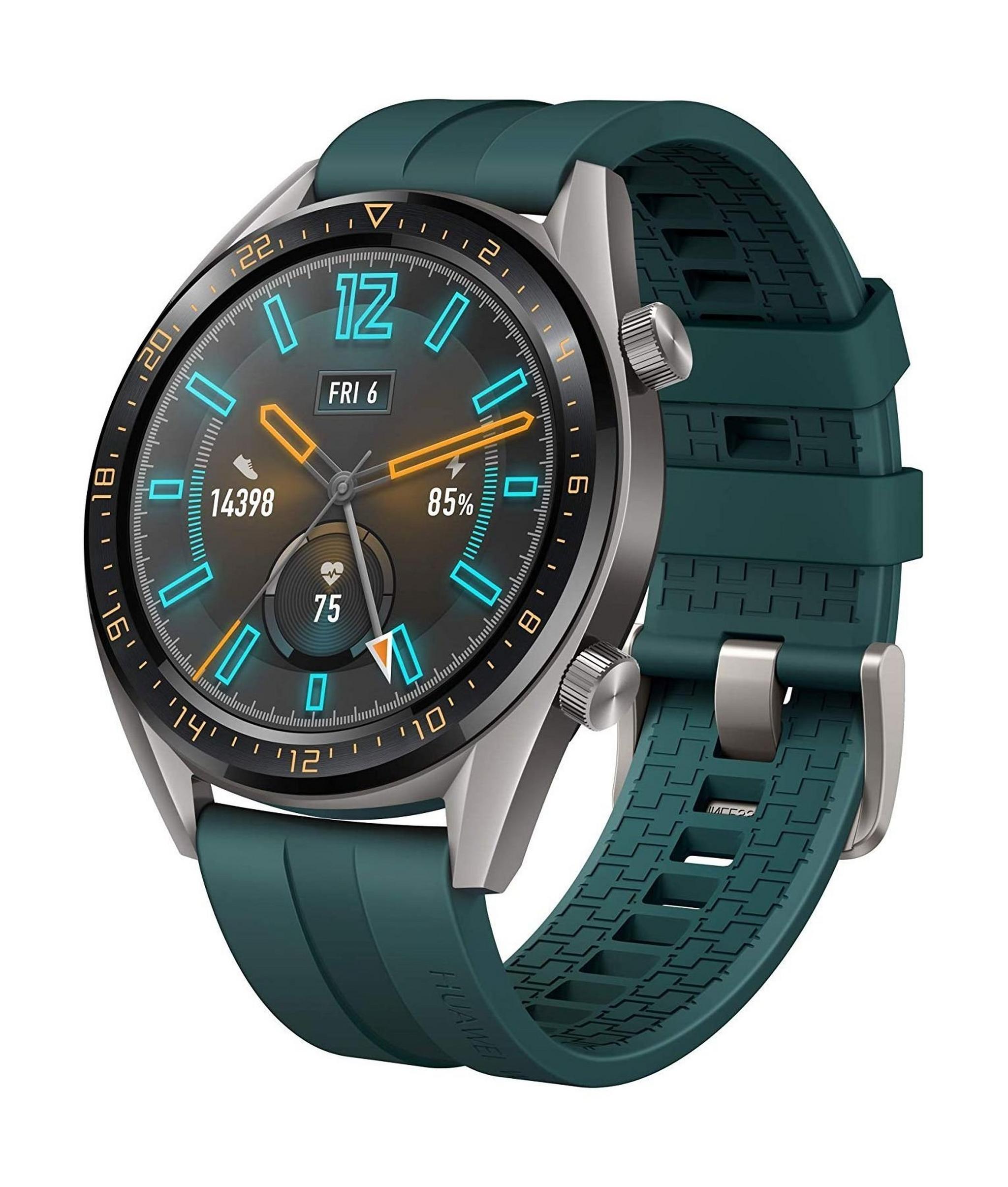 Huawei GT Watch, Stainless-Steel Body, Leather Strap  - Green