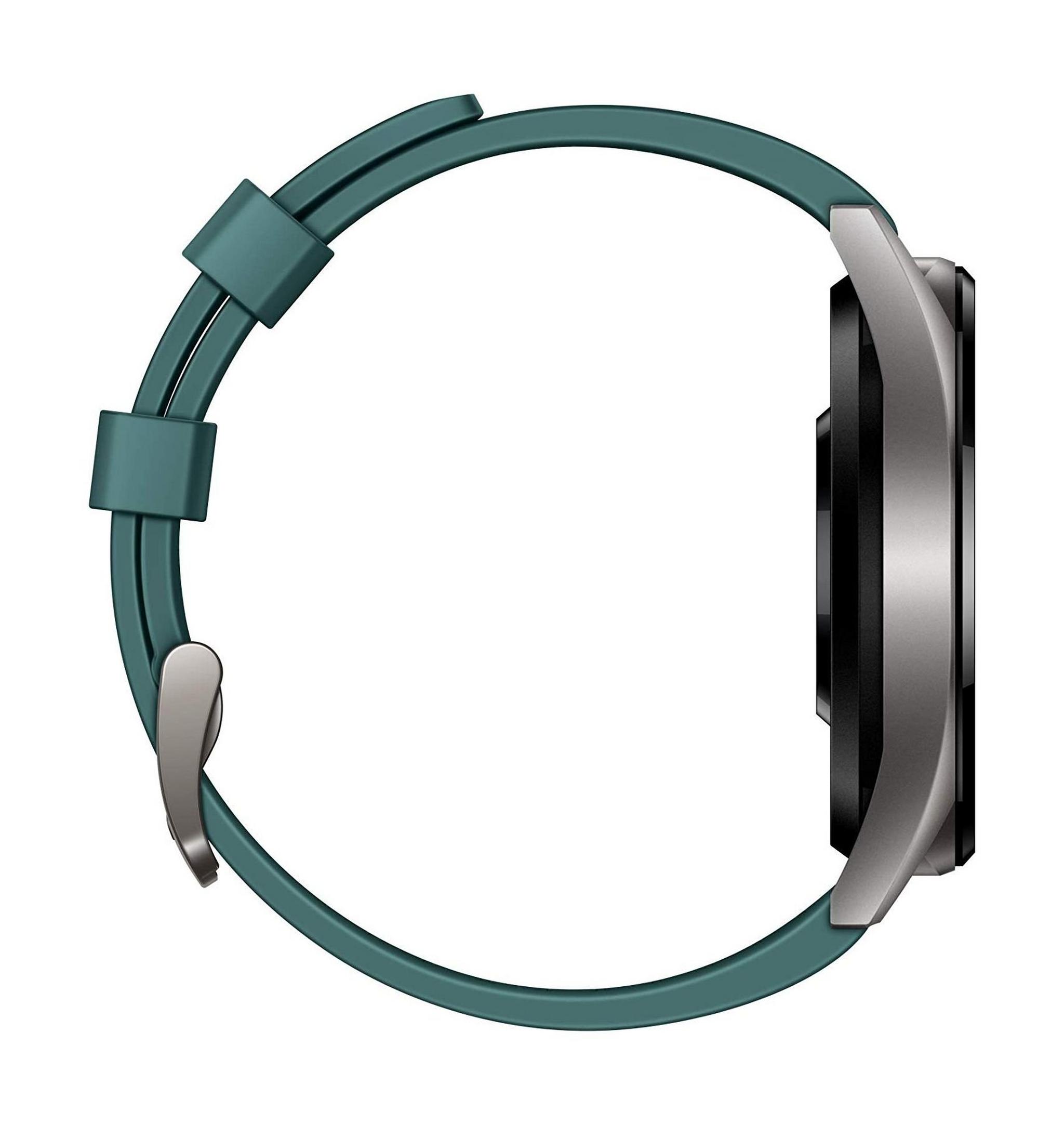 ساعة هواوي جي تي، هيكل من الستانلس ستيل، حزام من الجلد - أخضر