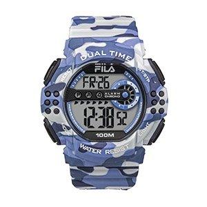 Buy Fila 52mm men digital rubber sports watch (38171001) - camo blue in Kuwait