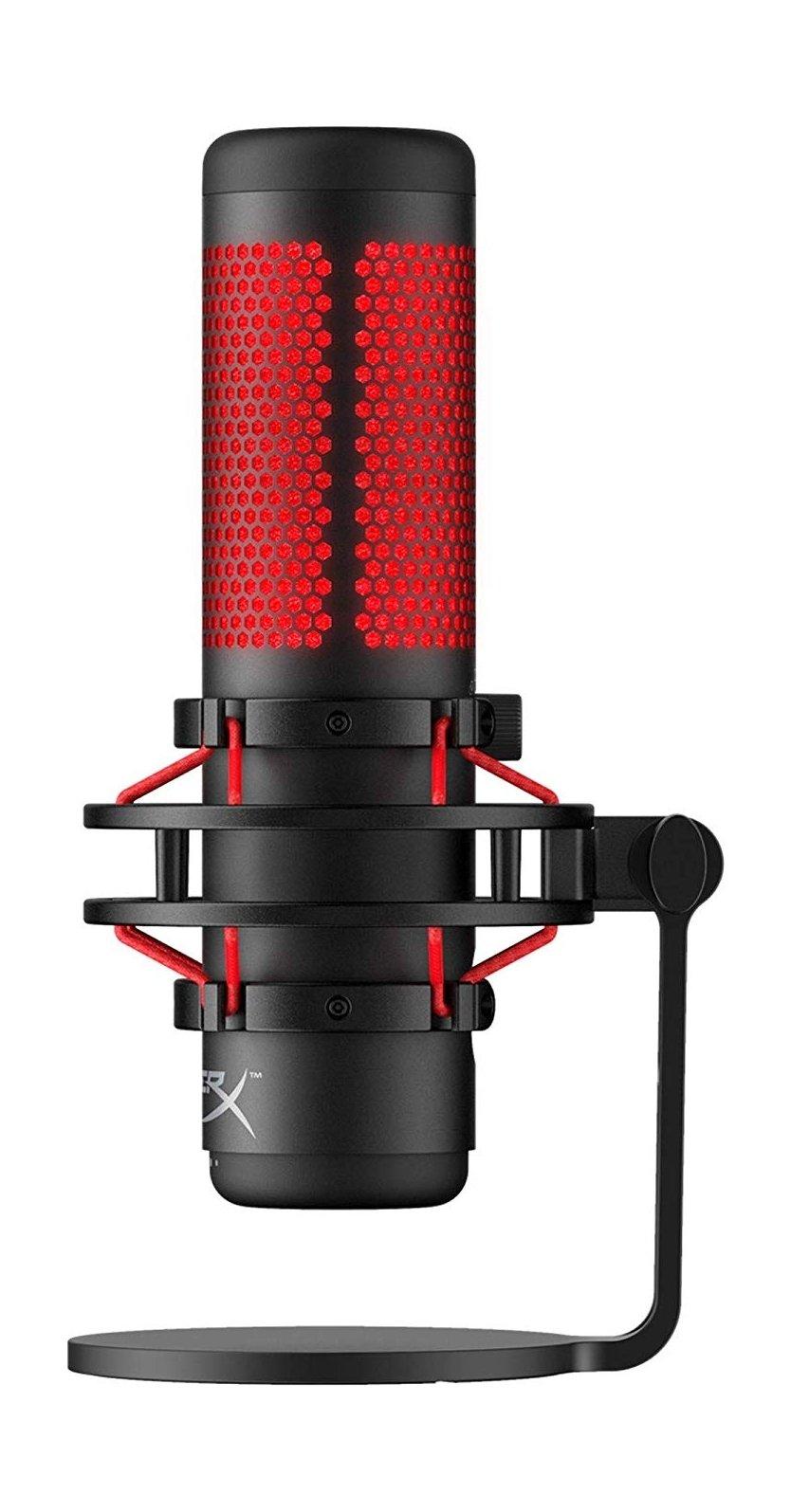 ميكروفون هايبراكس كواد كاست لألعاب الفيديو - أسود \ أحمر