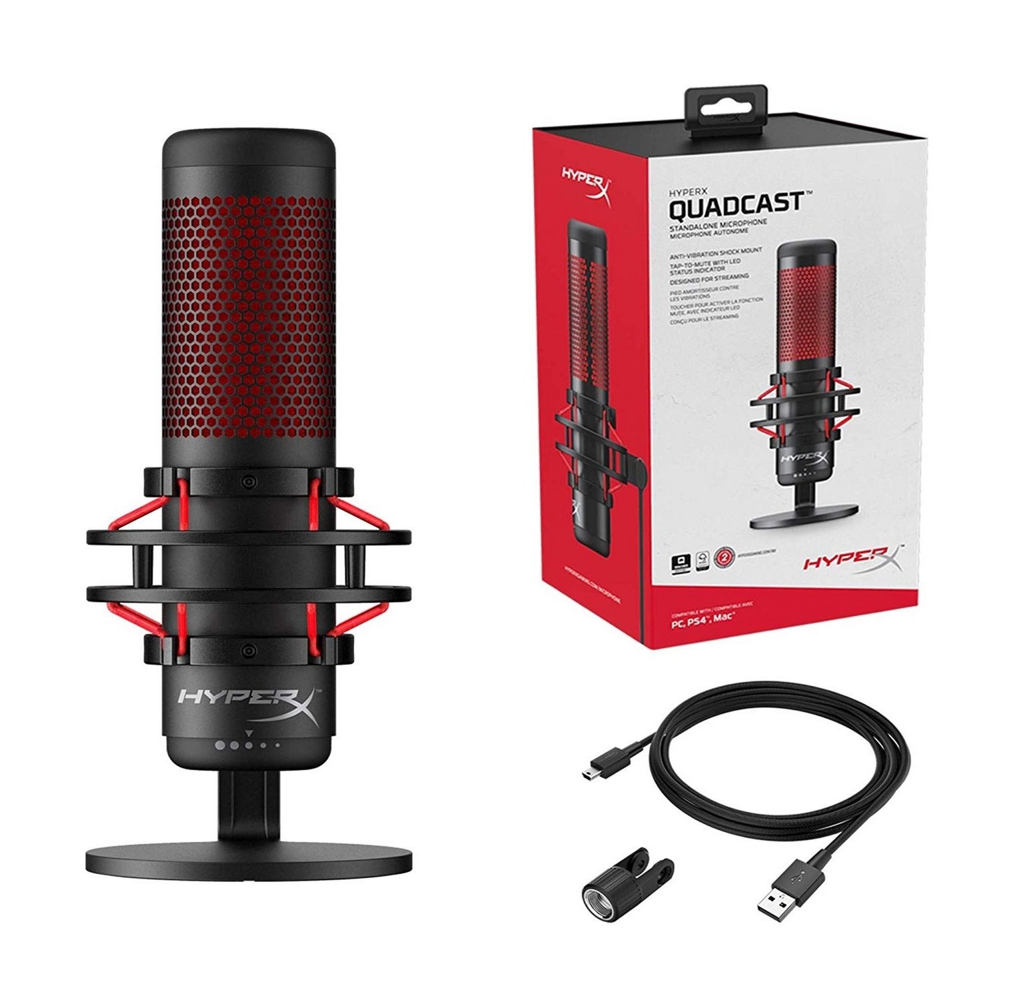 HyperX QuadCast USB Condenser Gaming Microphone - Black/Red