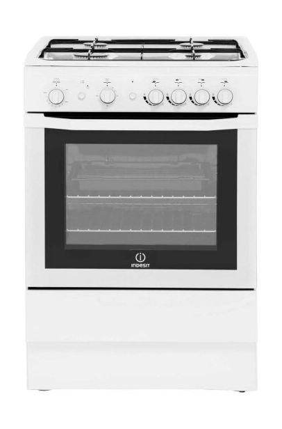 Indesit 60x60CM 4-Burner Free Standing Gas Cooker + Wansa 60cm Built Under Cooker Hood