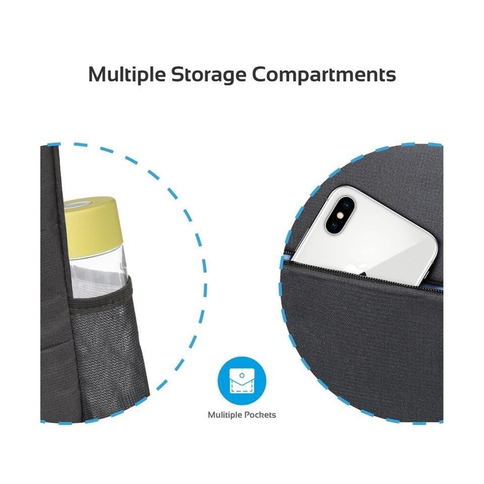 حقيبة ظهر لابتوب 15.6 بوصة ضد السرقة بروميت اّلفا - أسود