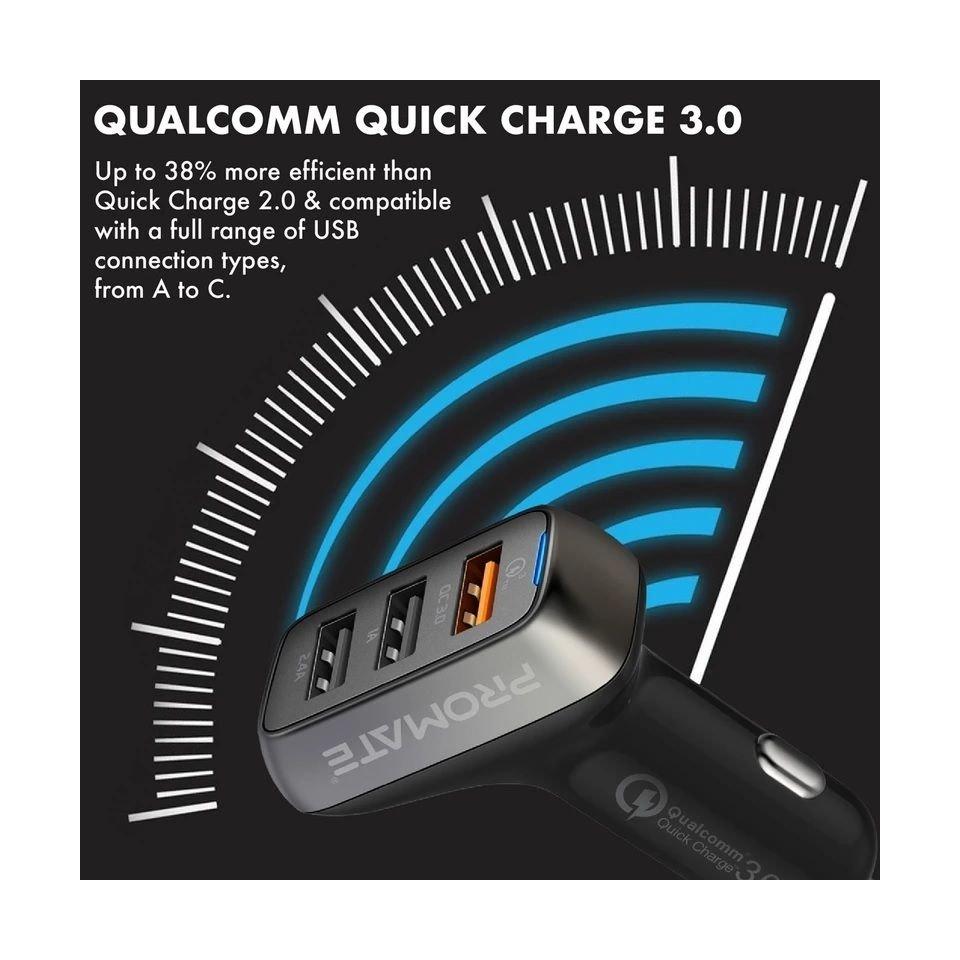 Promate 35W Qualcomm QC3.0 with 3 USB Ports (SCUD-35)