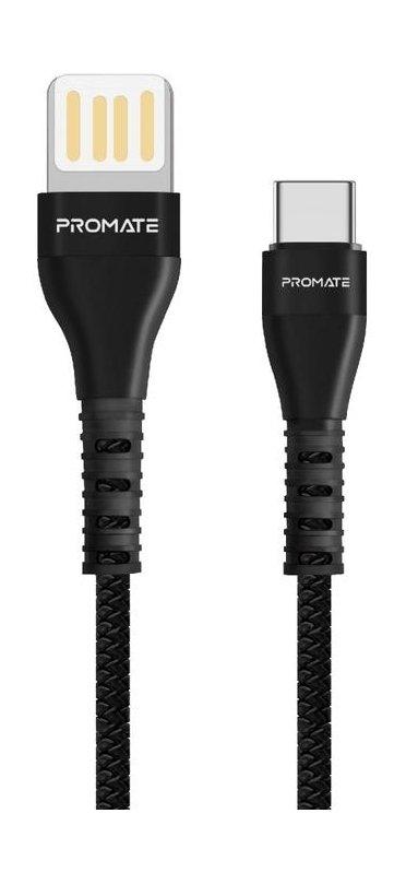 Promate VigoRay-C 1.2M Type-C Tangle Free Cable - Black
