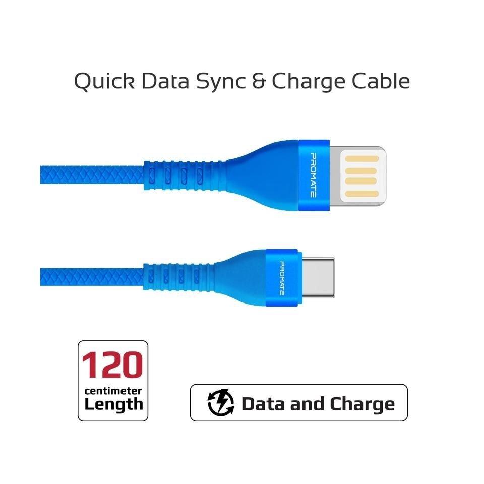 Promate VigoRay-C 1.2 Meter Lightning Cable - Blue
