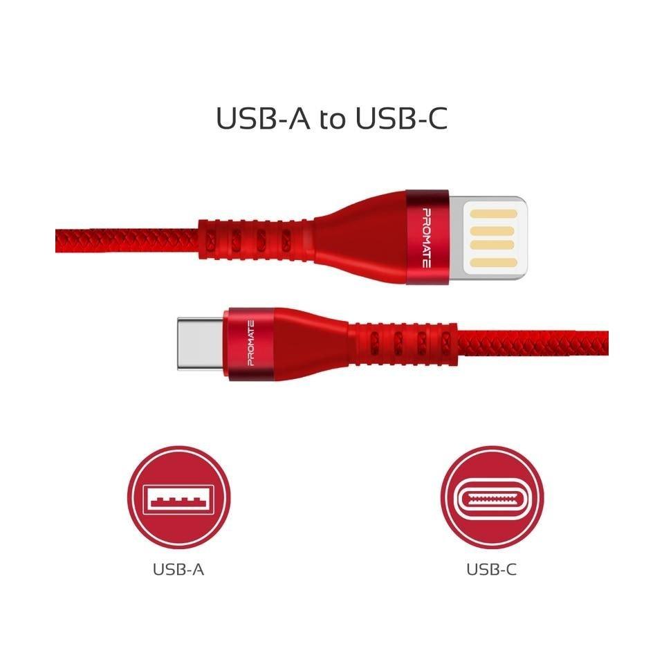 Promate VigoRay-C 1.2 Meter Lightning Cable - Red
