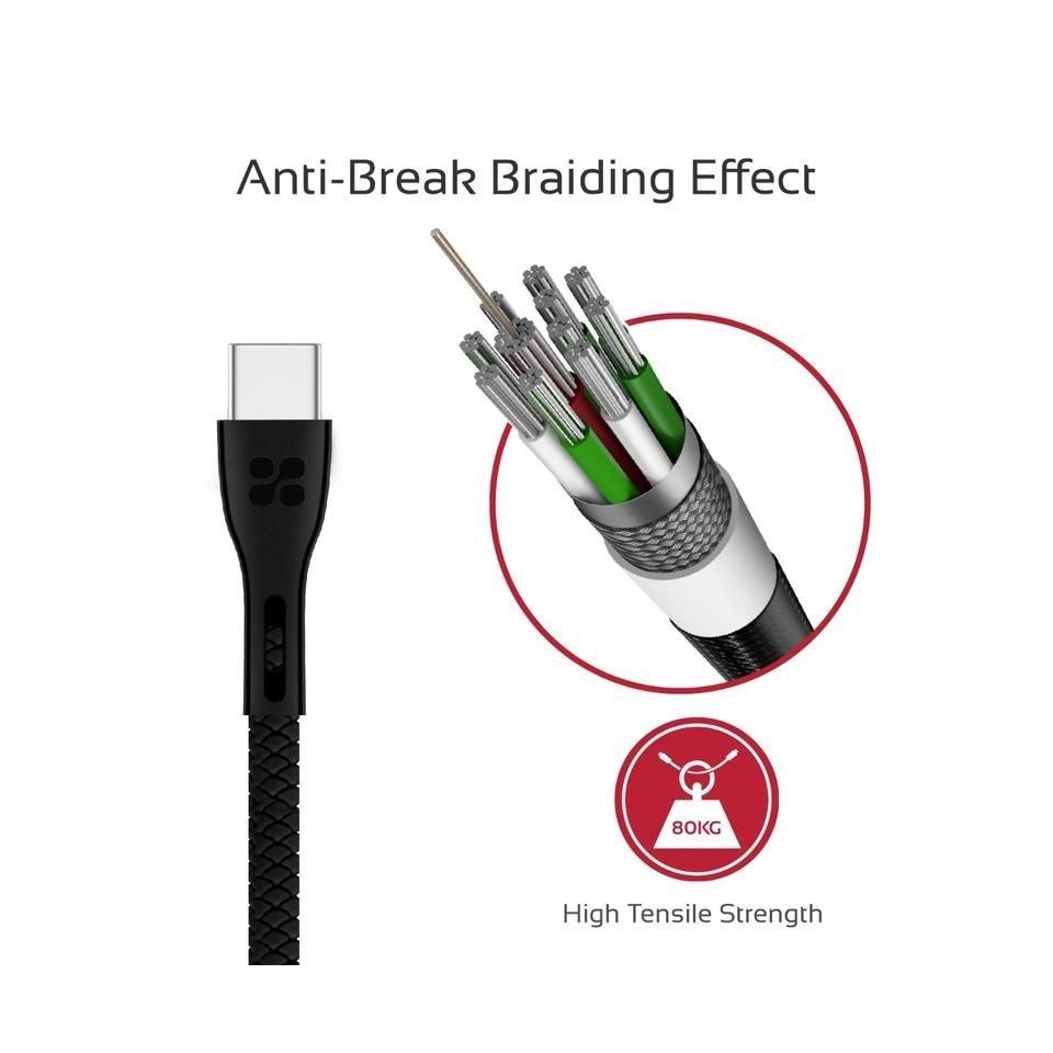 كابل يو اس بي - سي  باور بيم - سي 1.2 متر من بروميت - أسود