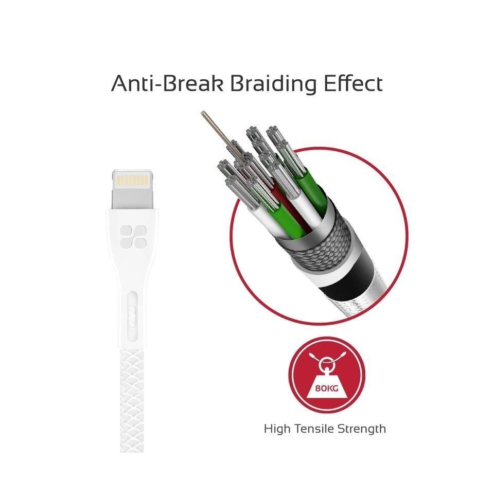 Promate PowerBeam-i 1.2 Meter Lightning Cable - White