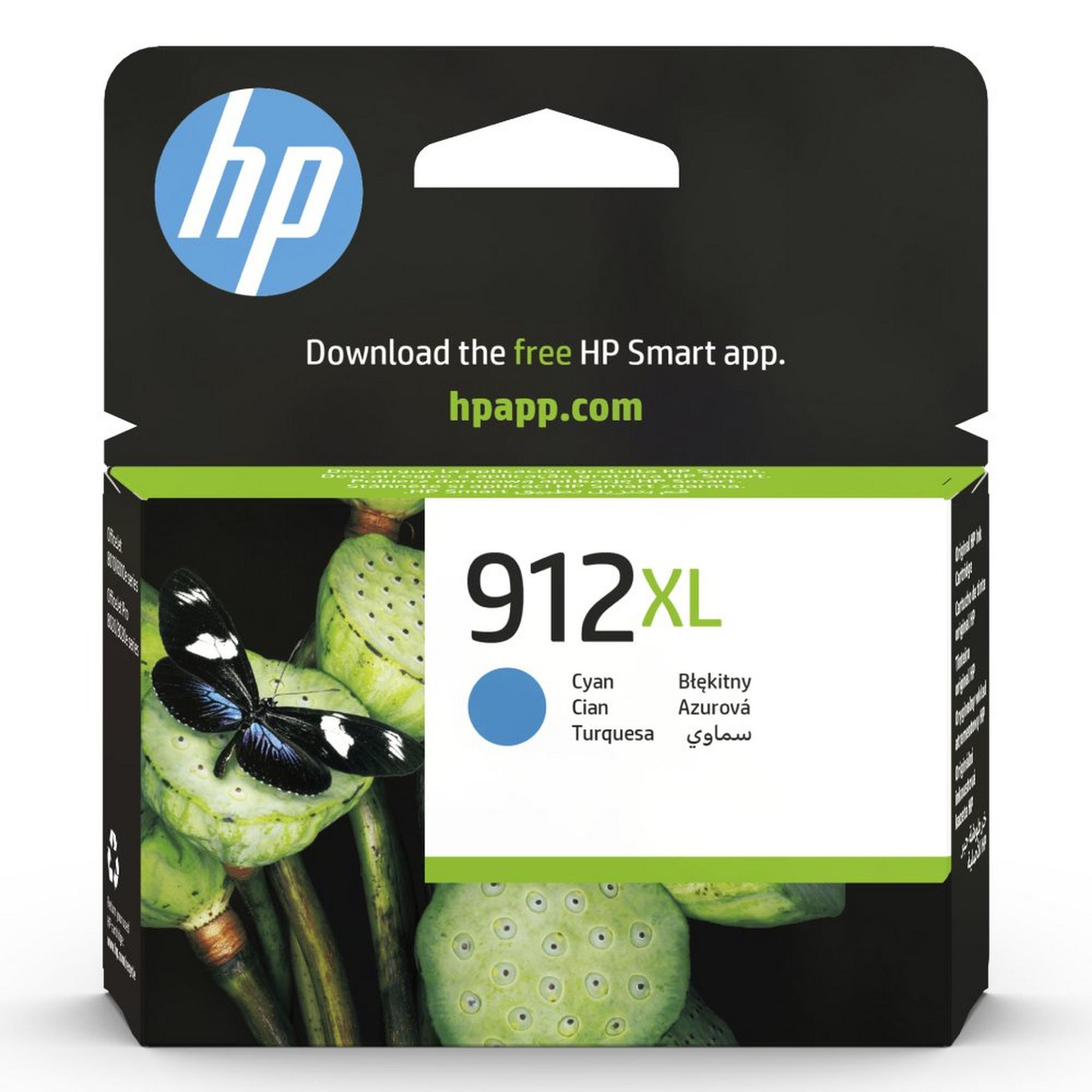 HP 912XL High Yield Original Ink Cartridge, 3YL81AE - Cyan