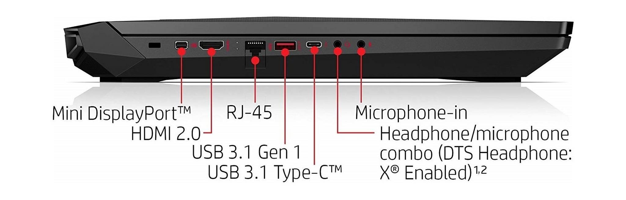 HP Omen 17-AN104NE GTX 1070 8GB Core i7 16GB RAM 1TB HDD + 256GB SSD 17.3-inch Gaming Laptop - Black