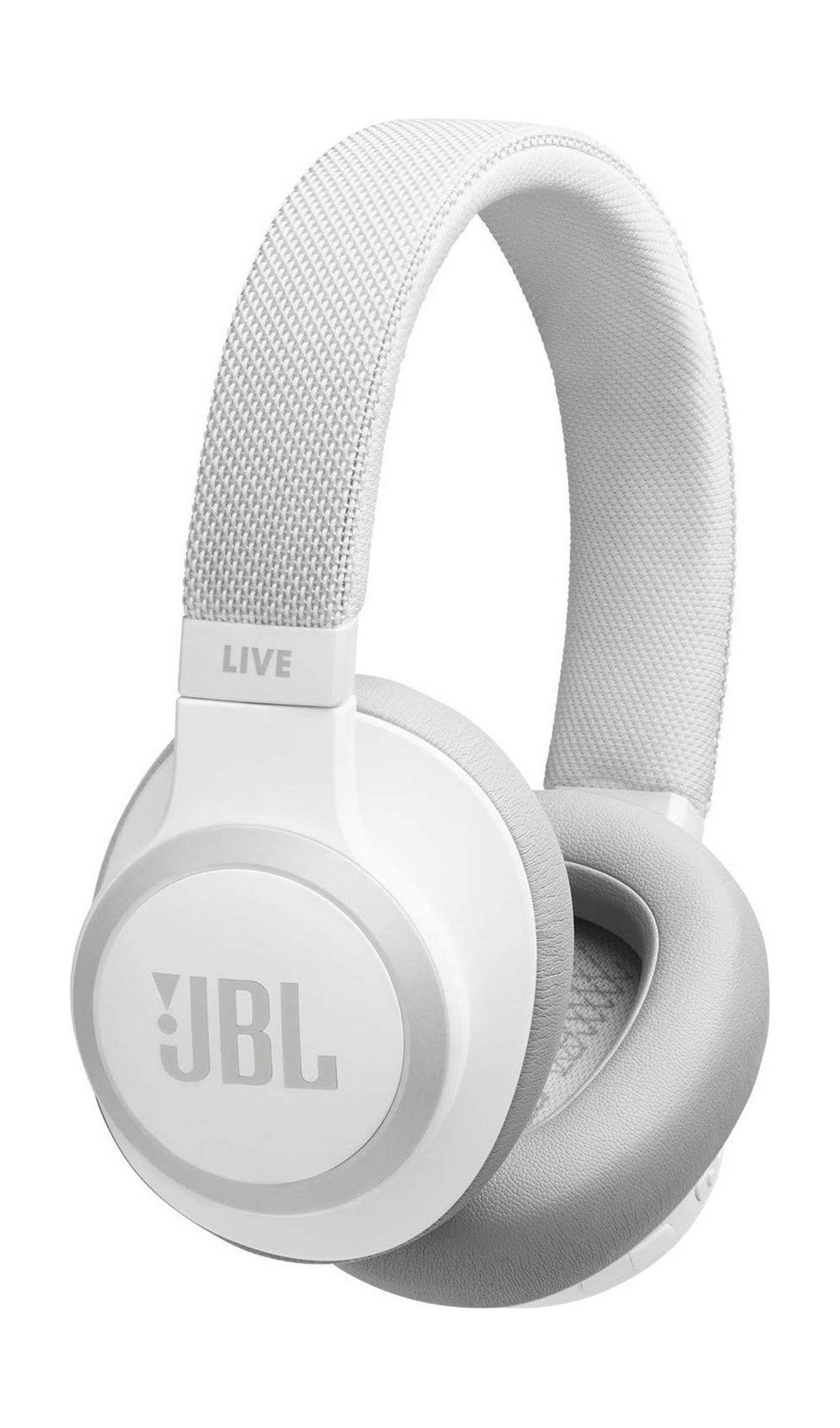 سماعة الرأس جاي بي إل لايف فوق الأذن اللاسلكية مع خاصية إلغاء الضوضاء (650BTNC) - أبيض