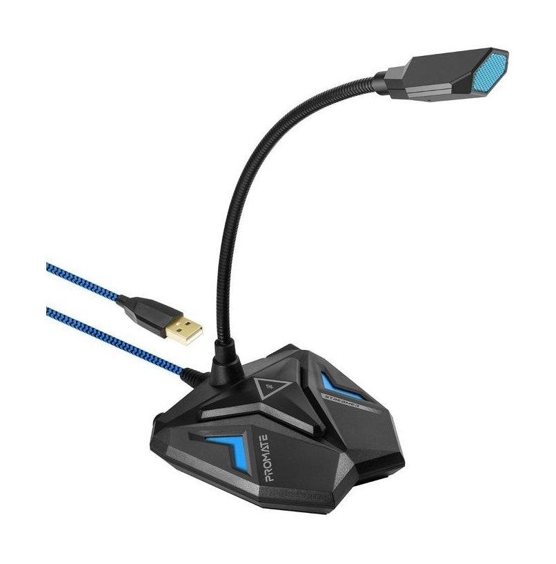 Promate Streamer High Definition USB Gaming Microphone - Blue