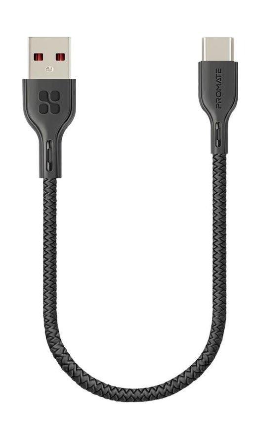 Promate Powerbeam-25C  Anti-Tangle High Tensile Strength USB-C Cable - Black