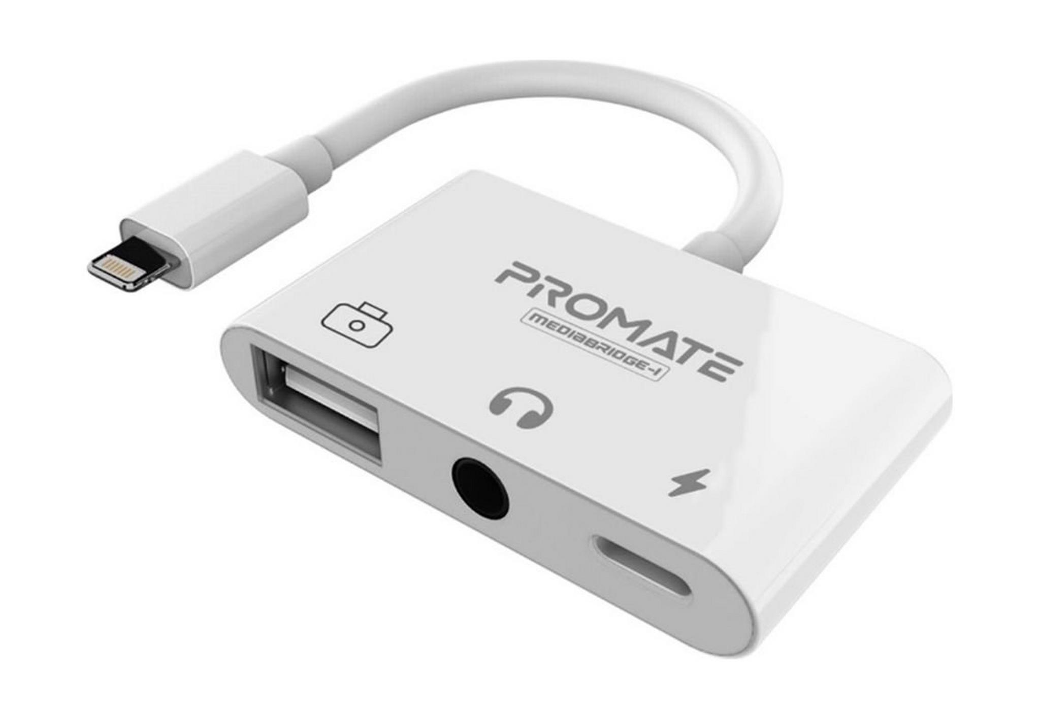 Promate MediaBridge-i 3-in-1 Media Hub with Lightning Connector
