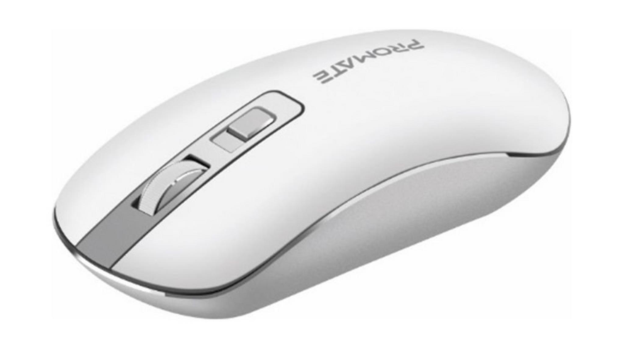 Promate Suave High Precision Ergonomic Wireless Mouse - White