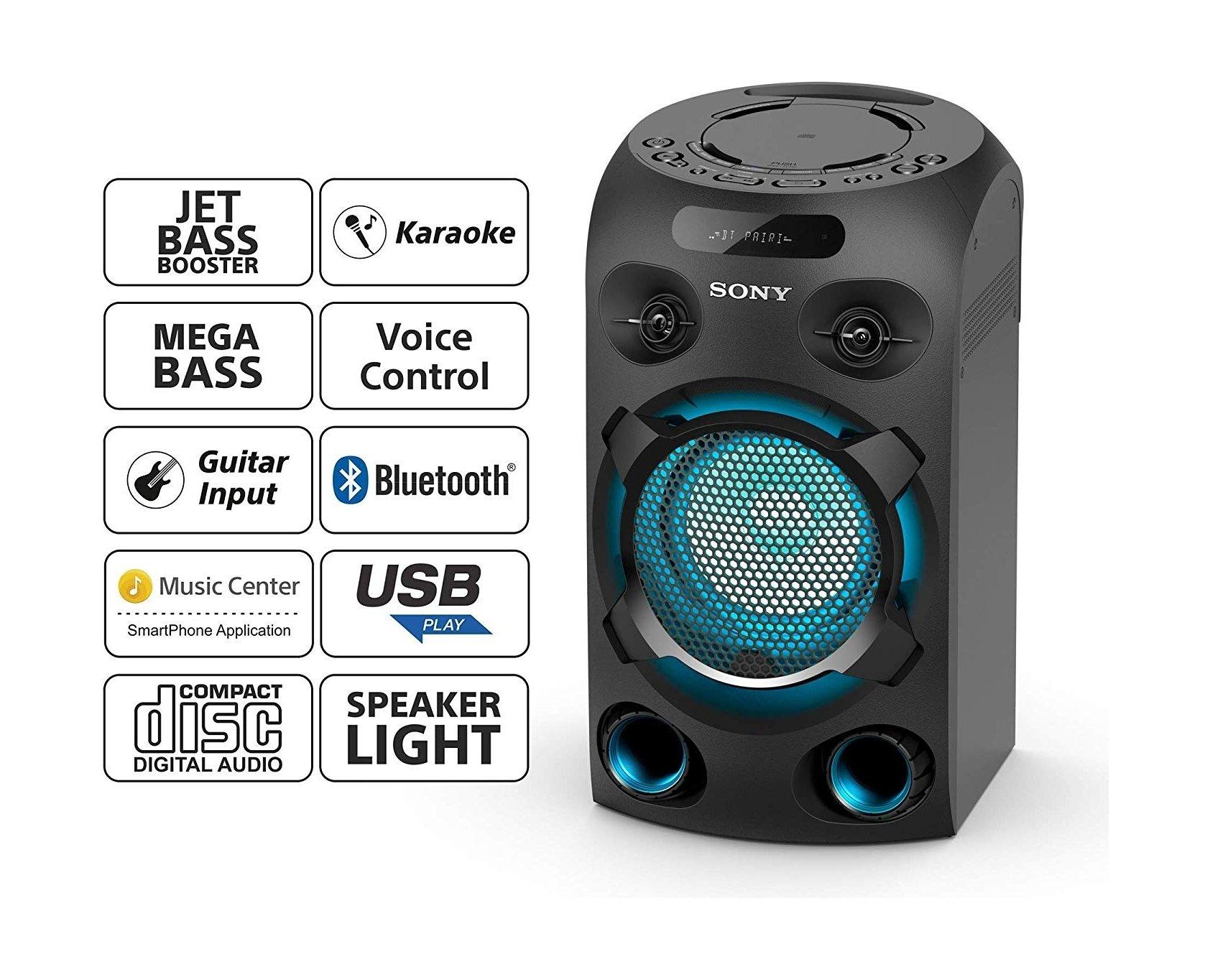 Sony MHC-V02 Portable Bluetooth Party Speaker - Black