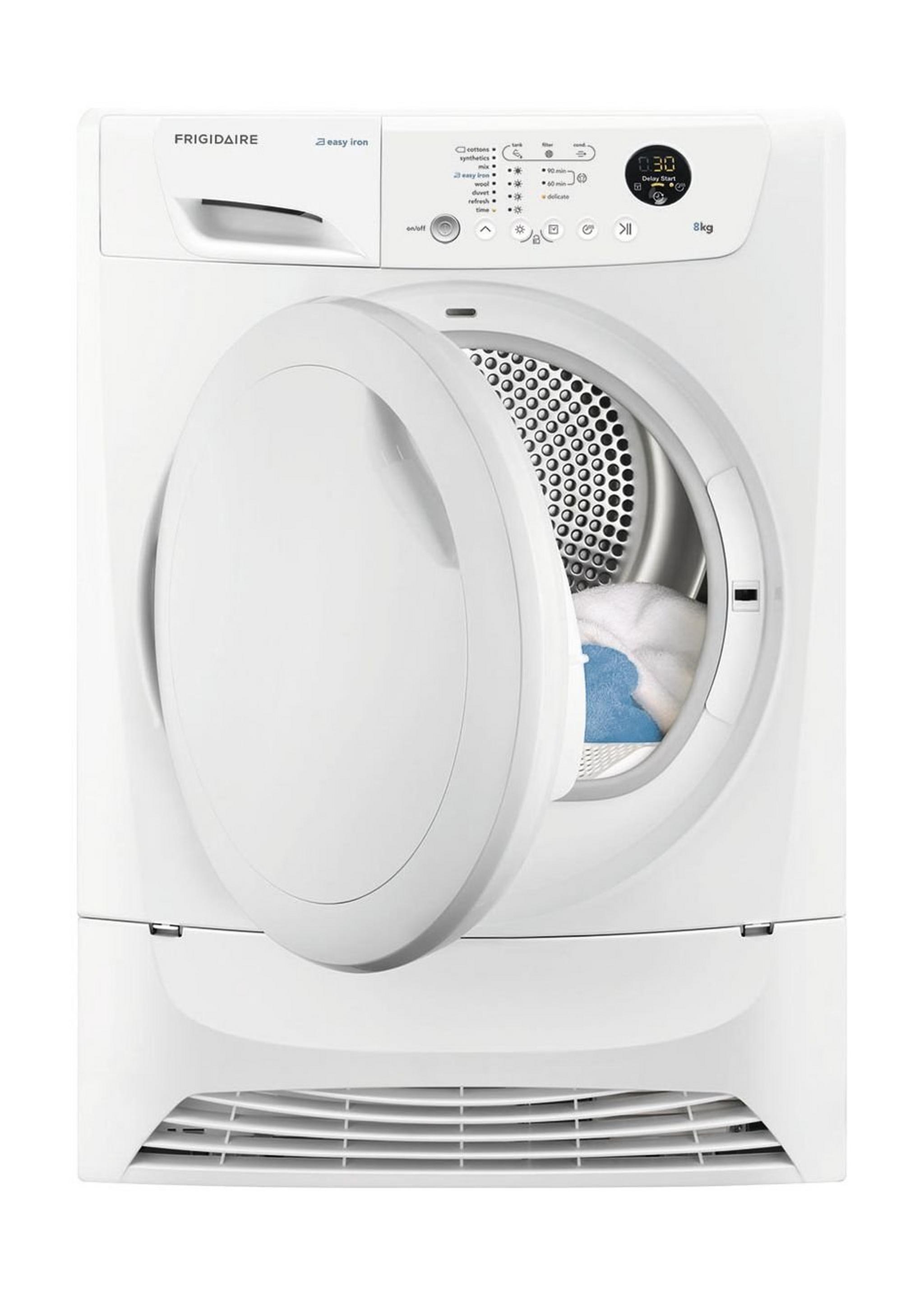 Wansa Washer and Dryer Stacking Unit - Stainless Steel + Frigidaire 8KG Front Loading Freestanding Dryer Condenser (FDC8203P) - White + Frigidaire 8kg Front Load Washing Machine - FWF81663W