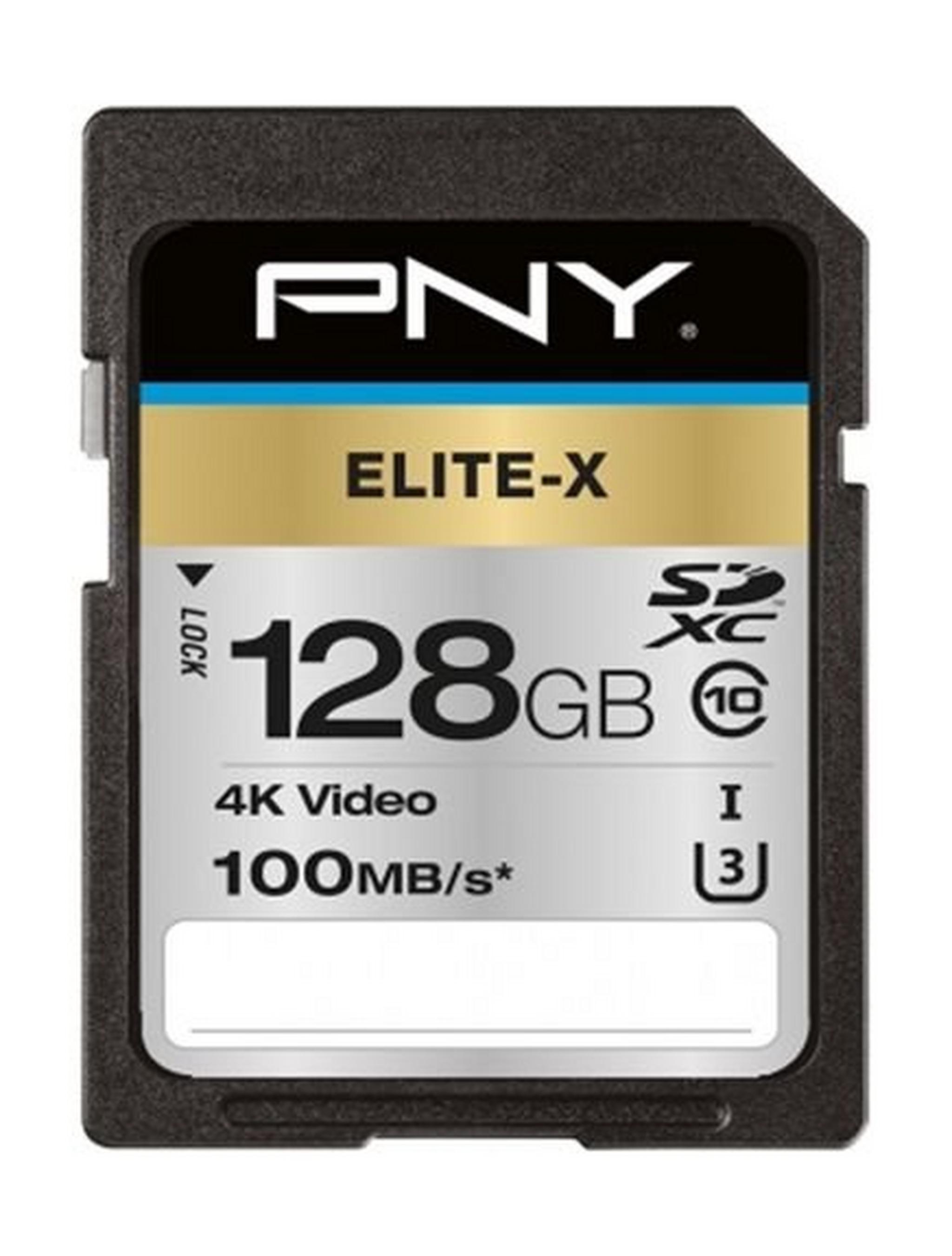 PNY Elite-X Class 10 SDXC Memory Card -128GB