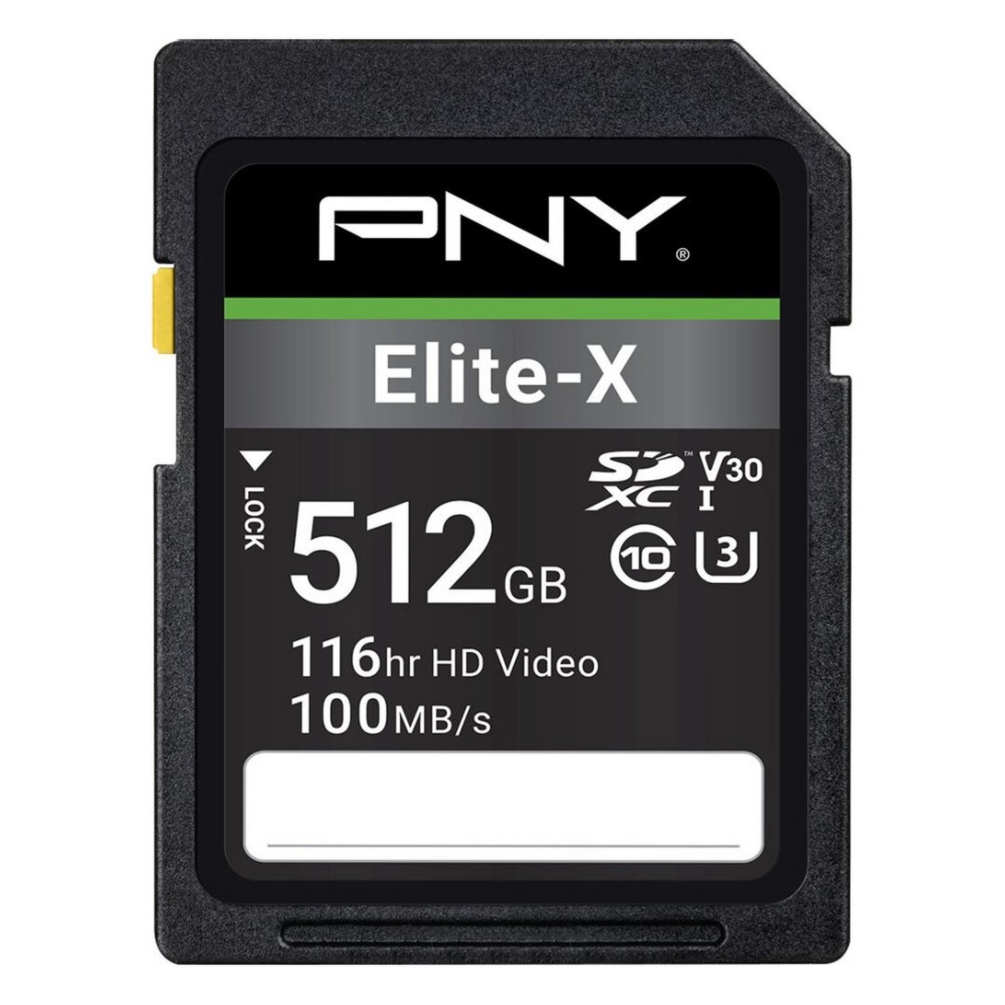 PNY 512GB Elite-X Class 10 U3 V30 MicroSDXC U3 4K UHD