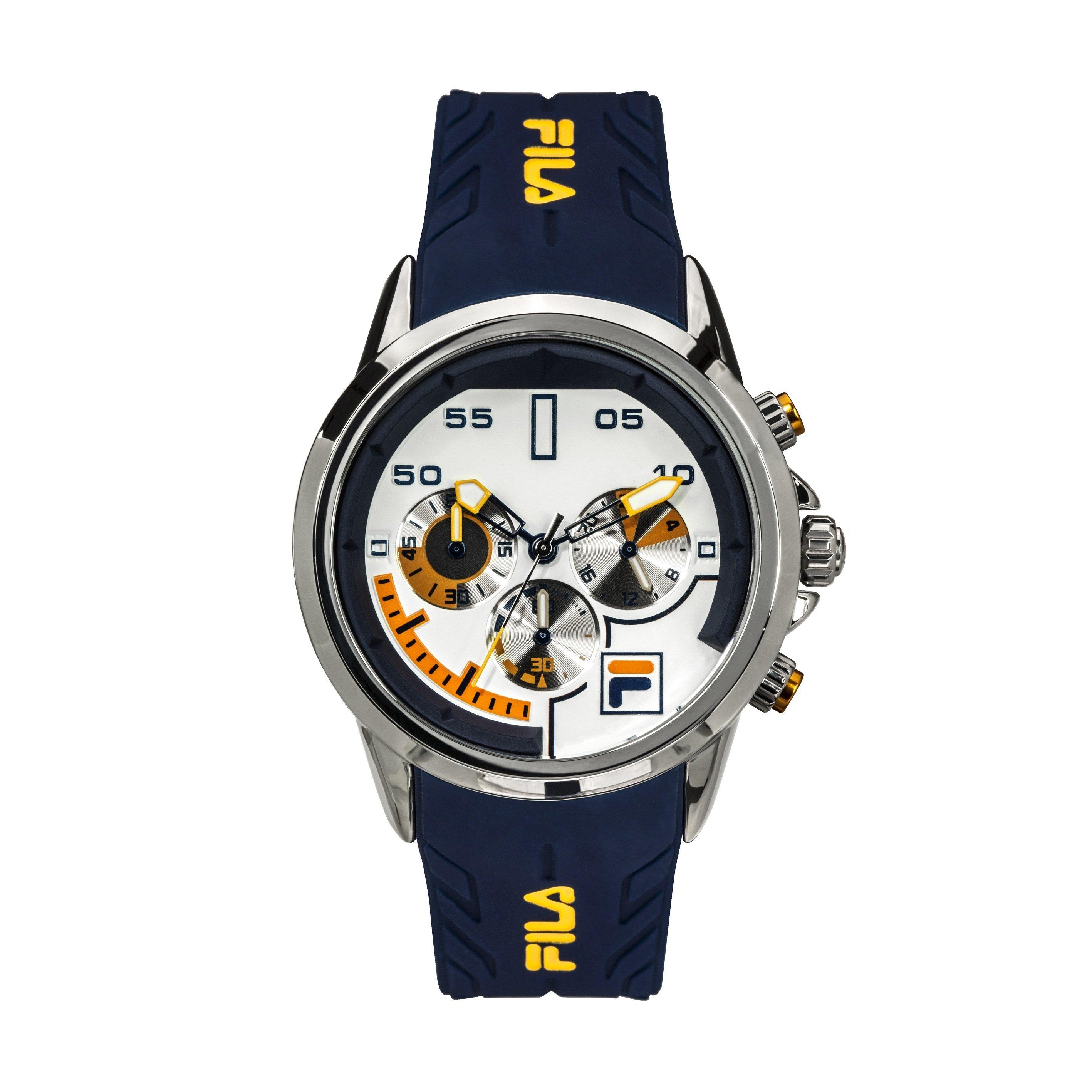 Fila 45mm men chronograph rubber sports watch (38168102) - dark blue ...