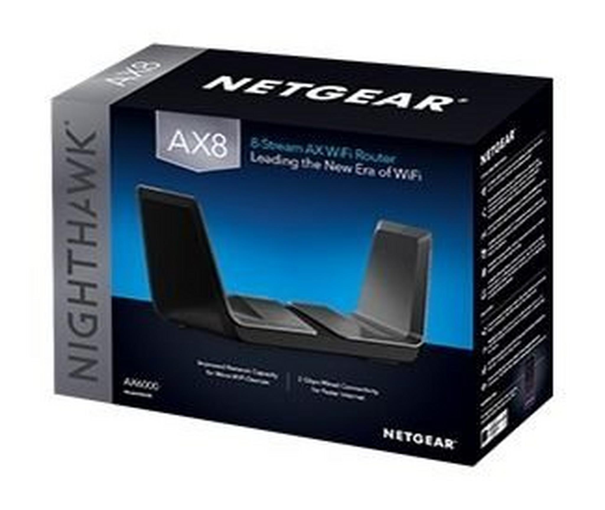 Nighthawk AX8 8-Stream Wi-Fi-6 Router (RAX80)