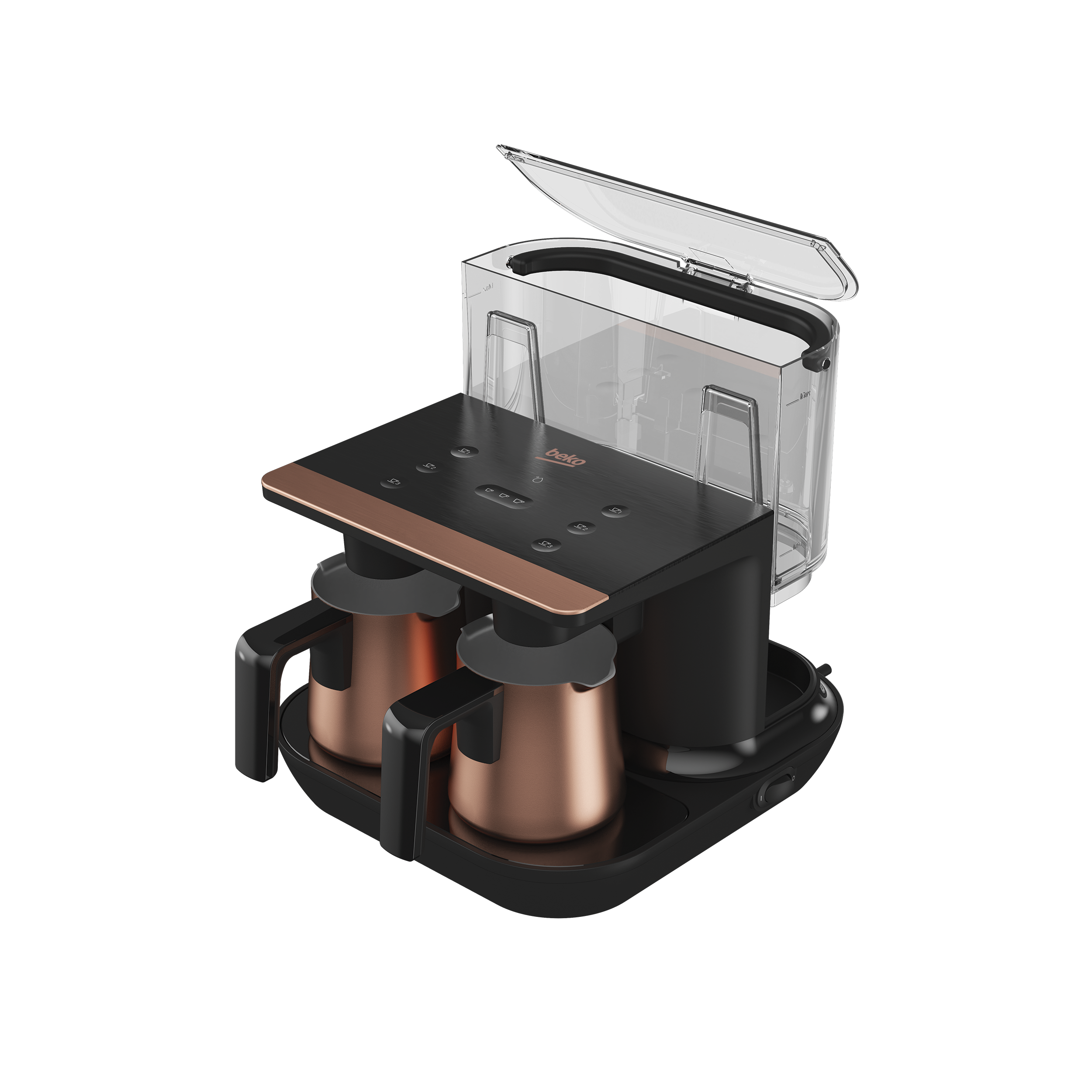 Beko Telve Duo Turkish Coffee Machine, 1050W, 1.5 L, TKM8961B - Copper/Black