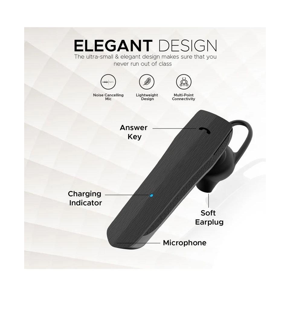 Promate Nomad Ultra-Slim Professional Wireless Mono Headset - Black