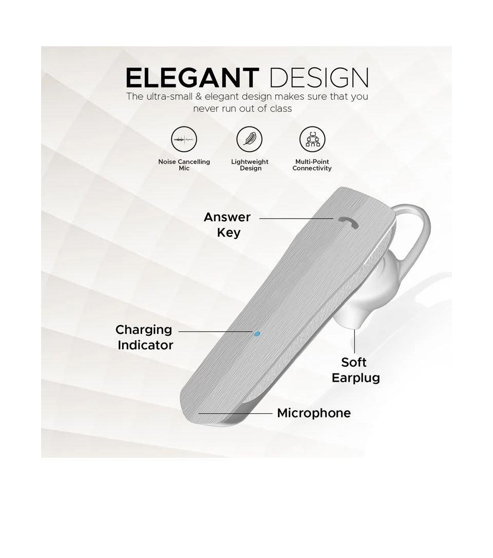 Promate Nomad Ultra-Slim Professional Wireless Mono Headset - White