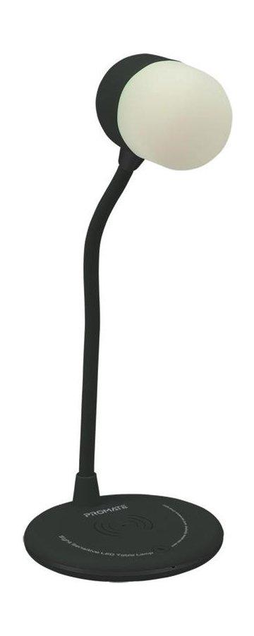 Promate LumiQi Sight Sensitive LED Table Lamp with Wireless Speaker and Wireless Charger - Black