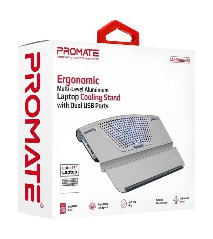 Promate Aluminium Laptop Cooling Stand - Grey
