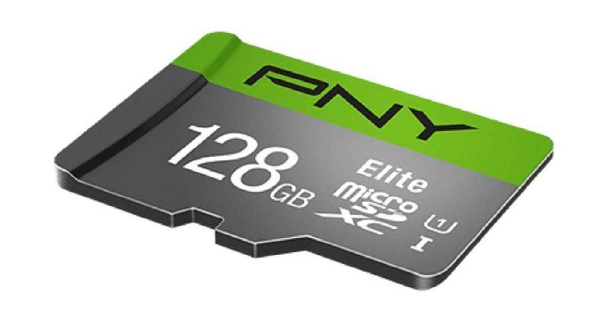بطاقة ذاكرة PNY إليت مايكروSDXC سعة 128 جيجابايت من الفئة 10