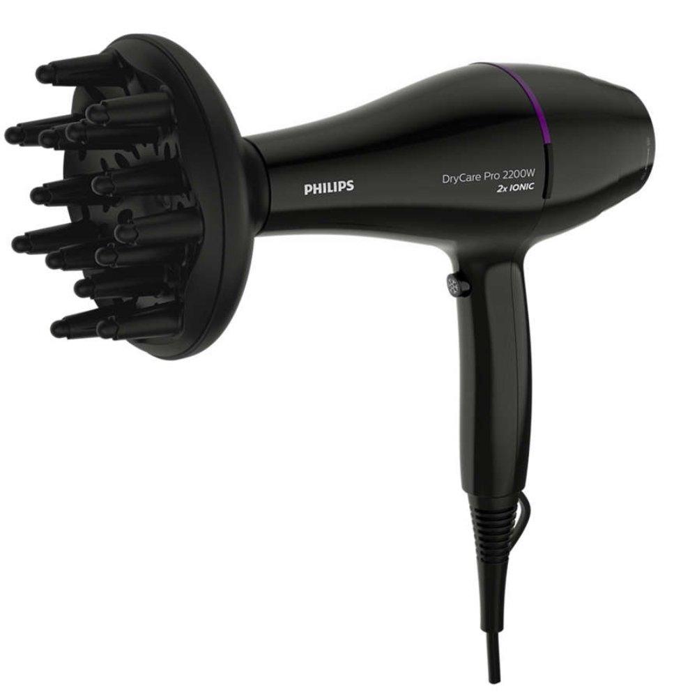 Philips Pro Hair Dryer with Fast-Protect Drying and Powerful Performance for Professional Results, 2200W, 3 Heat Settings, BHD274/03 - Black