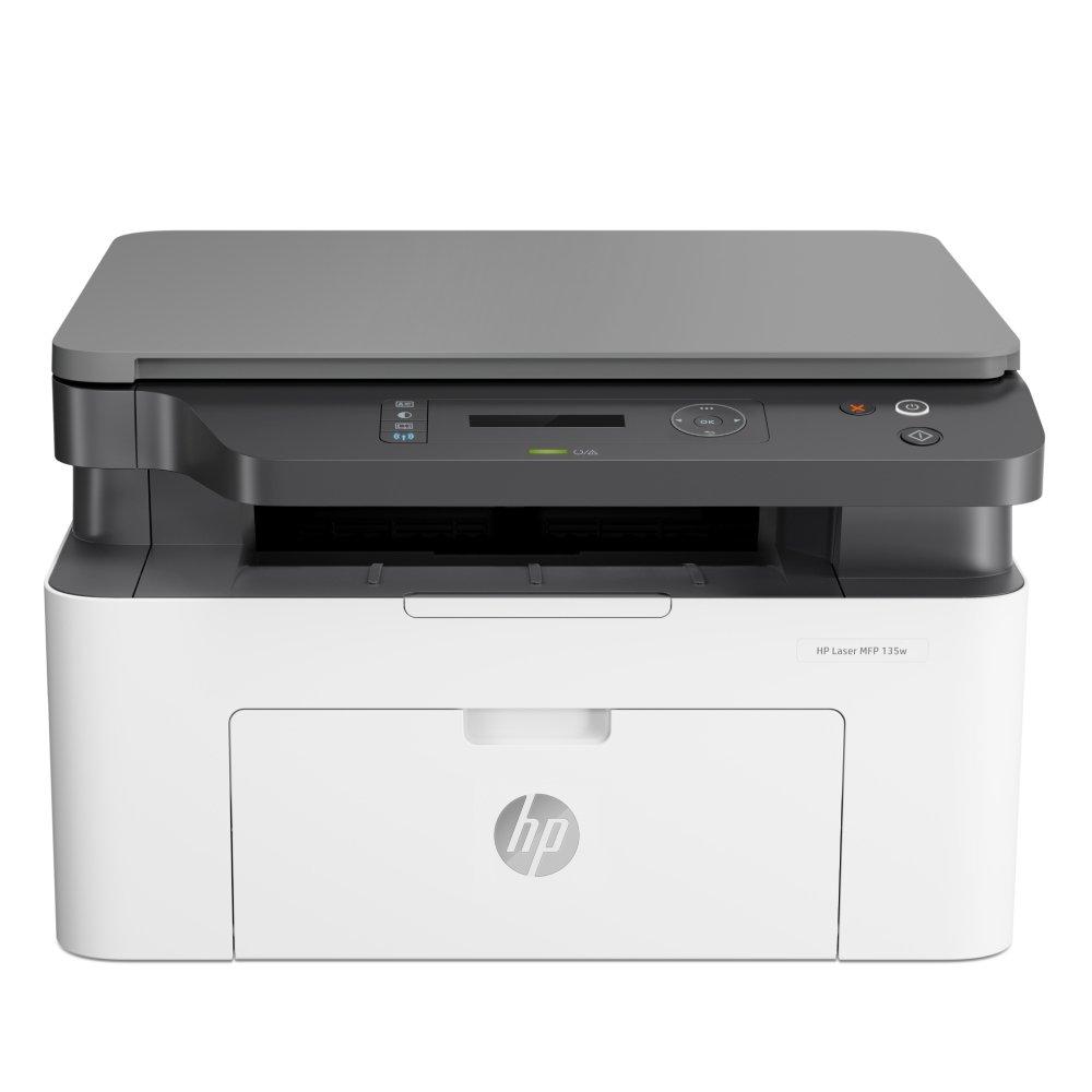 Buy Hp 3 in 1 wireless laser multifunction printer - 135w (4zb83a) - white in Saudi Arabia