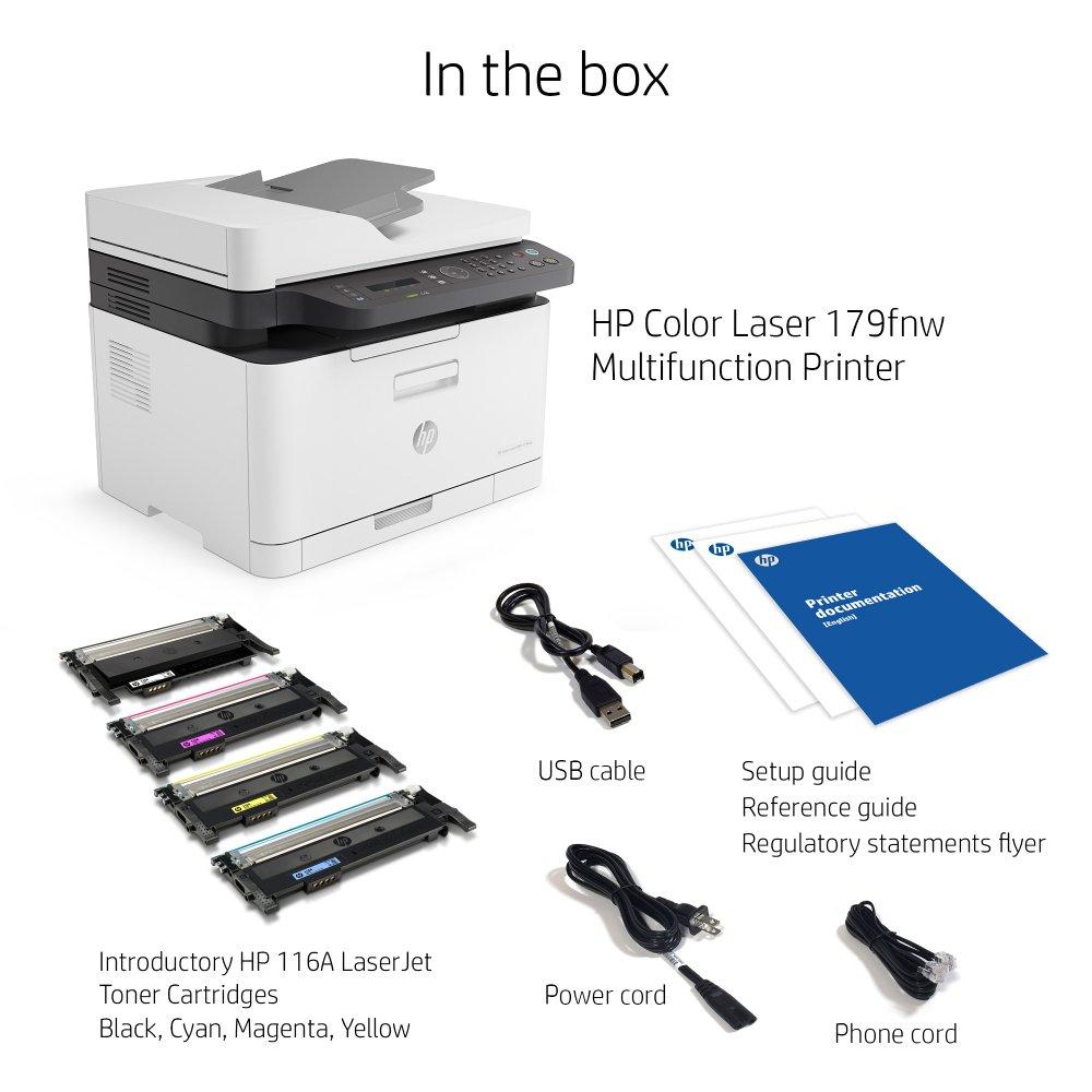 HP Color Laser 179fnw Multi-function Printer, 4ZB97A - White