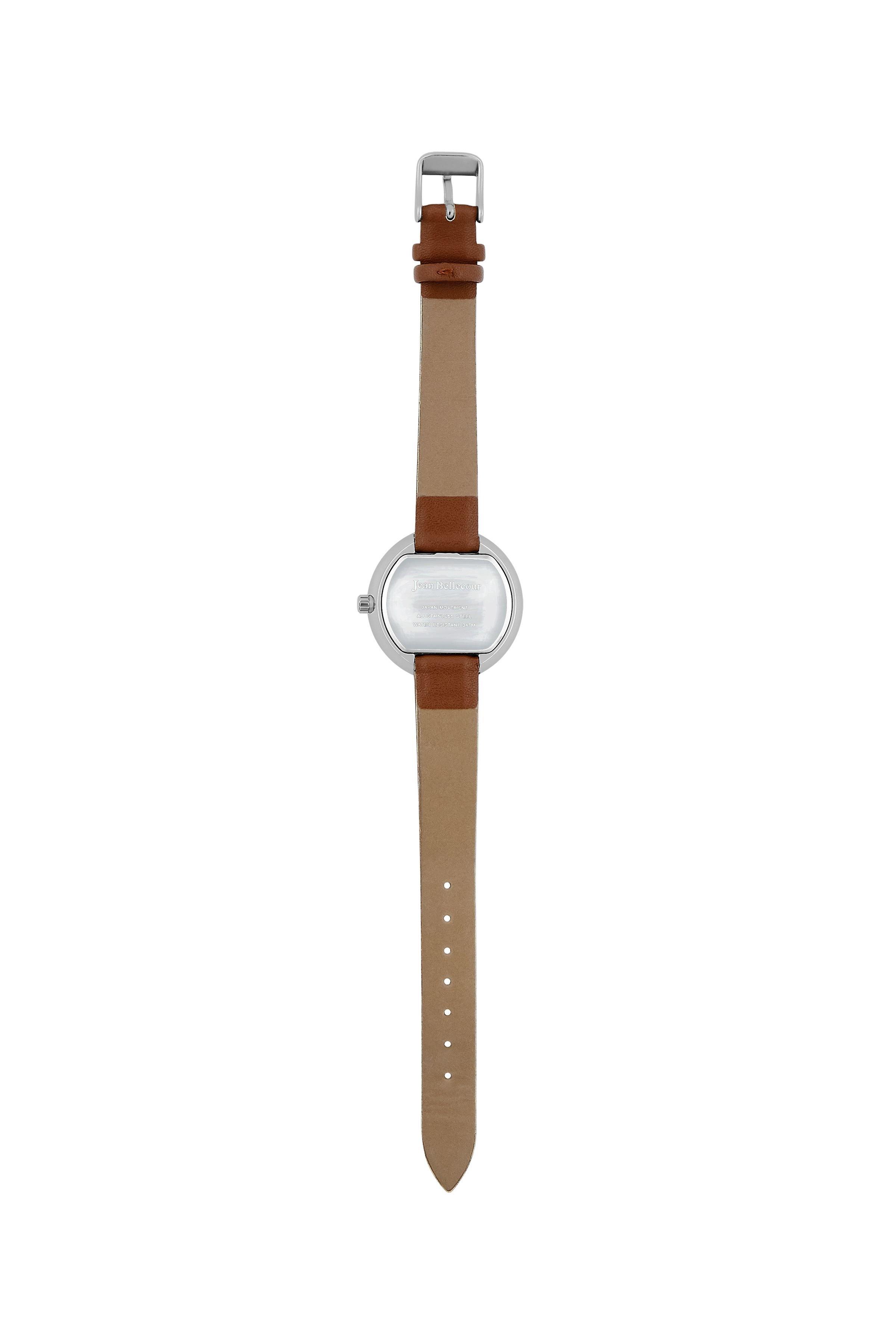 Jean Bellecour 34mm Analog Ladies Leather Watch (JBP1917) - Brown