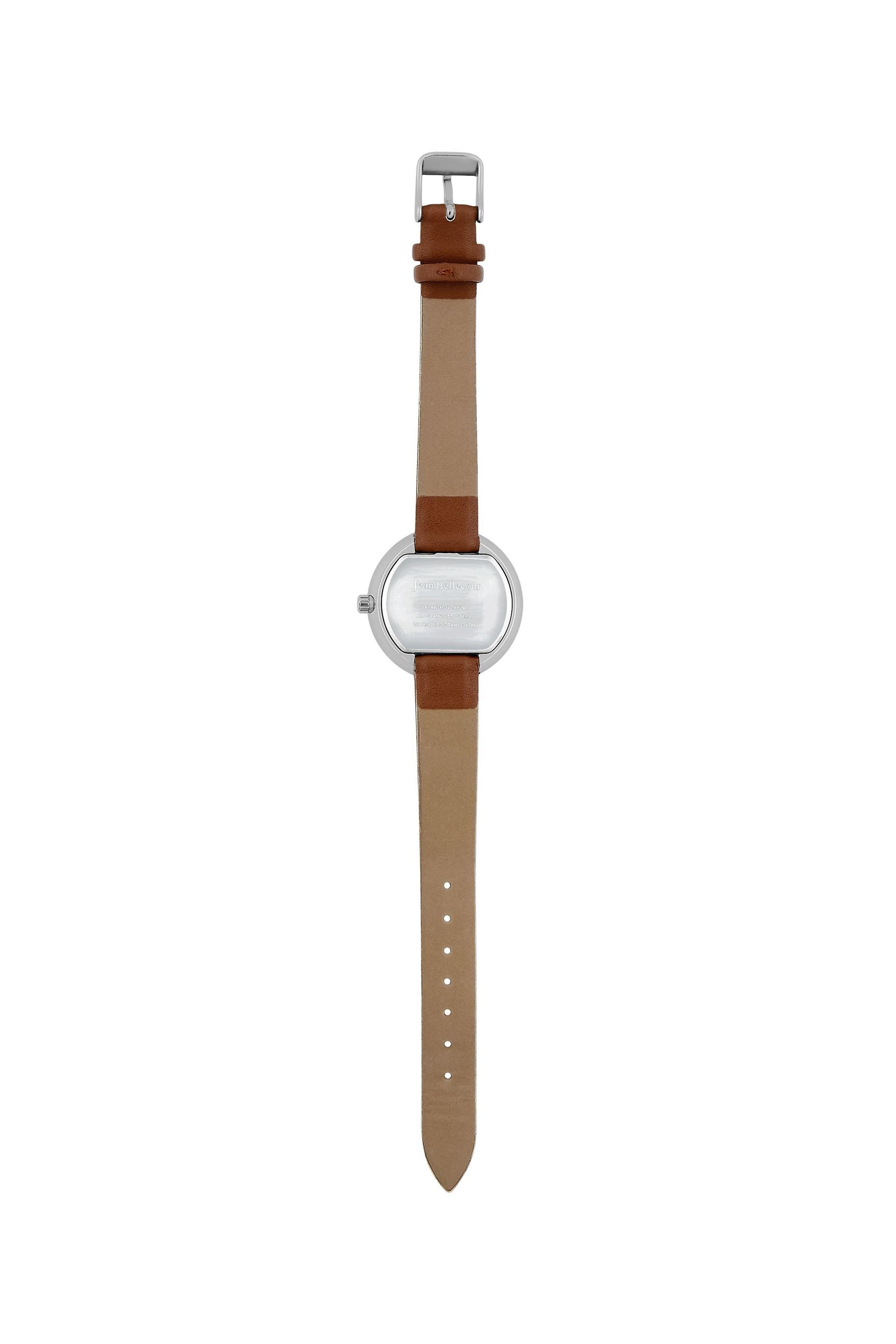 ساعة جين بليكور نسائية  جلد عرض تناظري بحجم 34 ملم (JBP1917) - بني