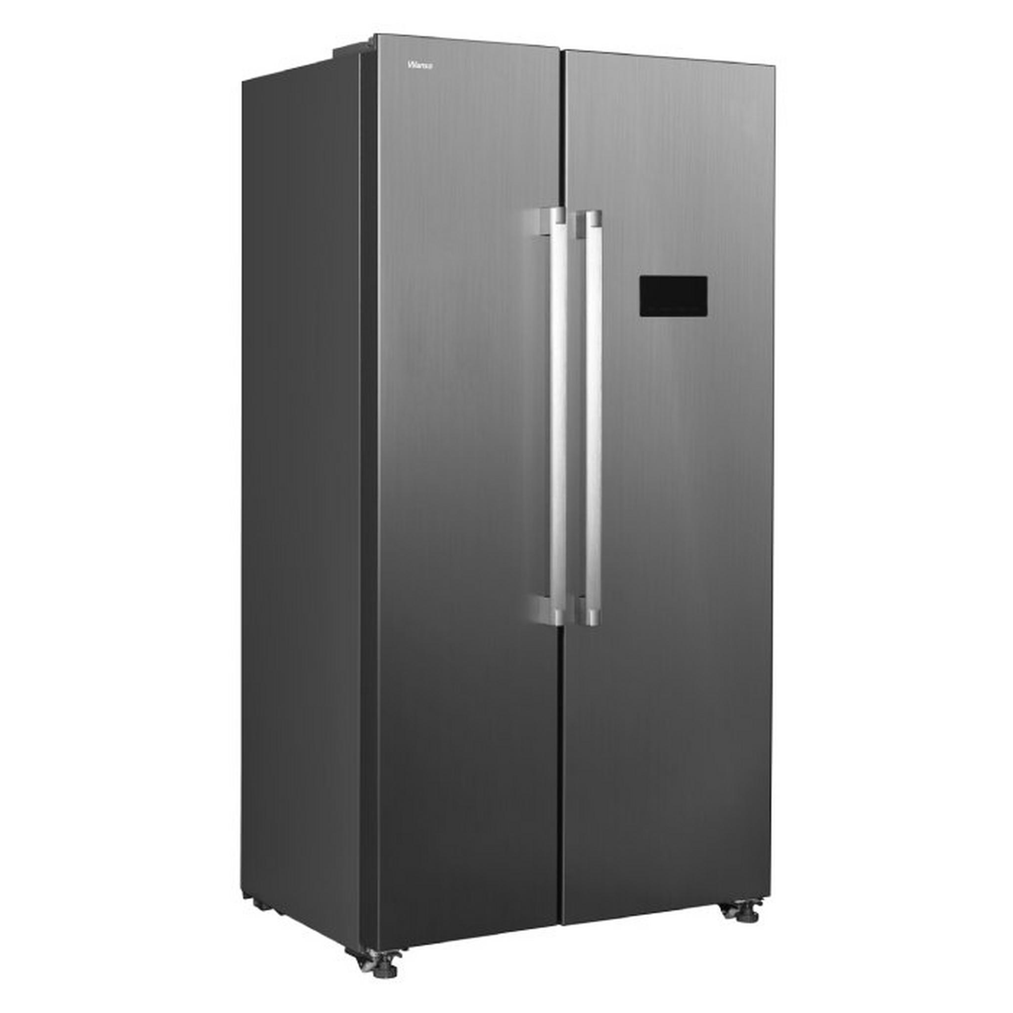 Wansa Side By Side Refrigerator and Freezer, 20CFT, 563-Liters, WRSG-563-NFIC82 - Grey