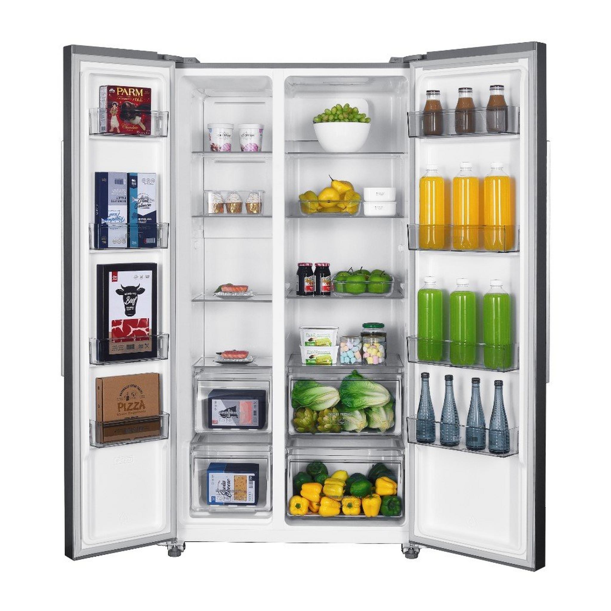 Wansa 20 CFT Side By Side Refrigerator and Freezer - Grey (WRSG-563-NFIC82)
