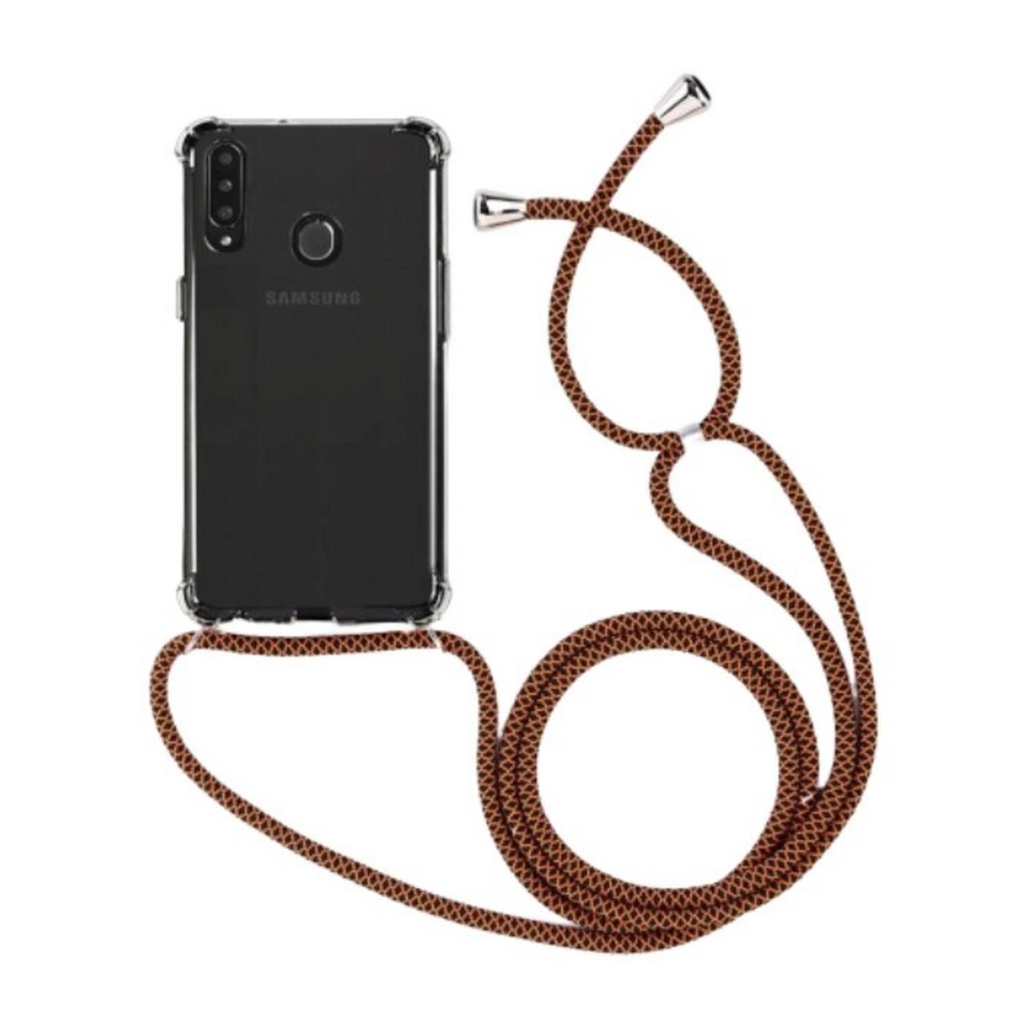EQ Necklace String Samsung Galaxy A20S Case - Brown Strap