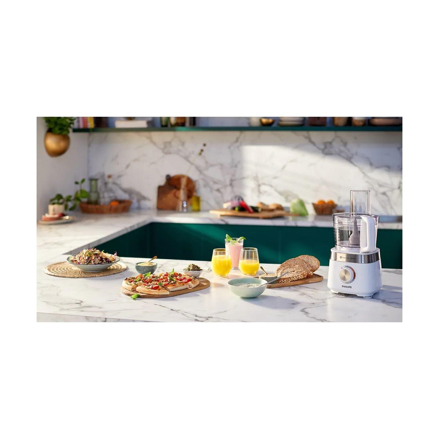 محضرة طعام المدمجة من فيليبس، بقوة 850 واط، 2.1  لتر، HR7530 / 01  أبيض