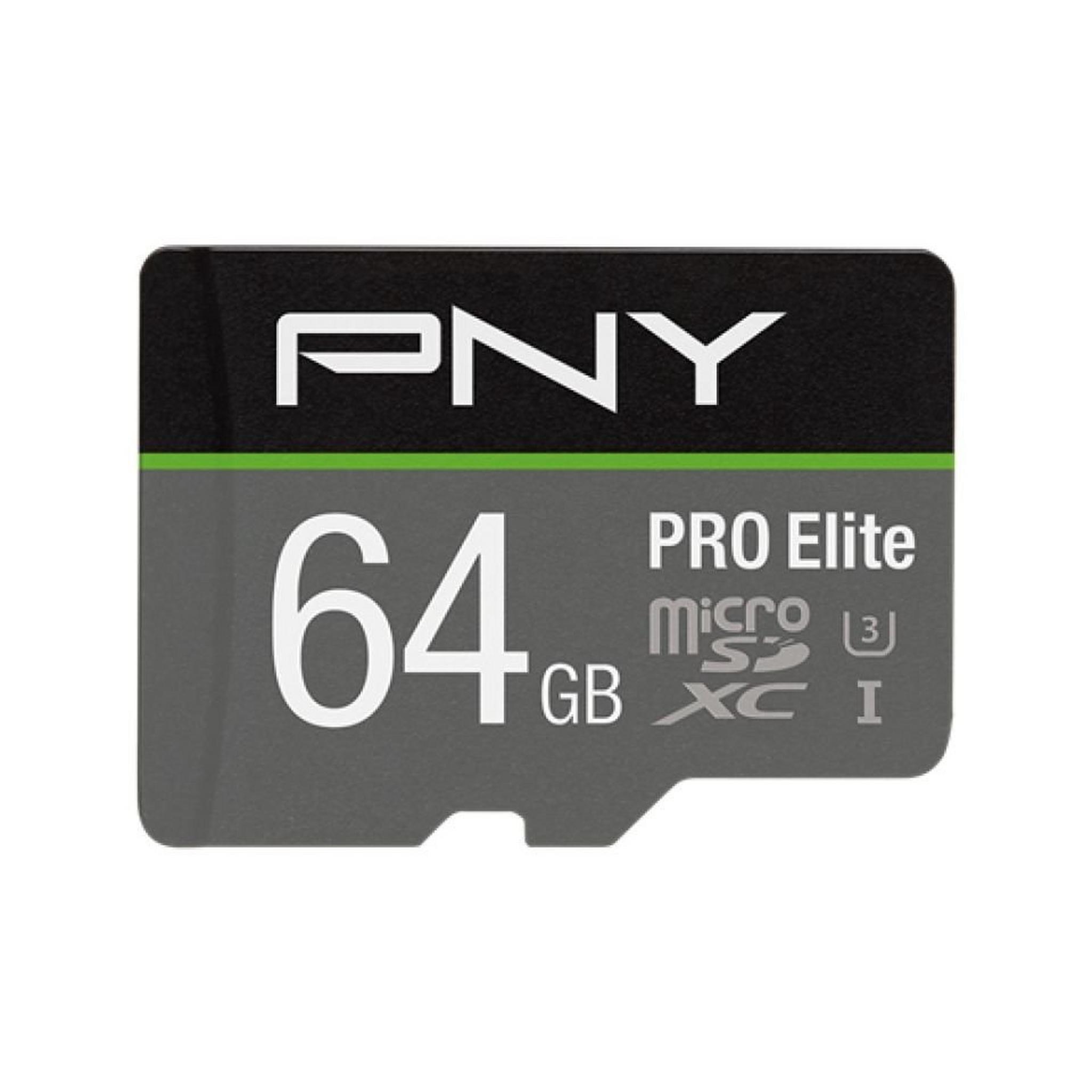 PNY PRO Elite MicroSD Card 64GB