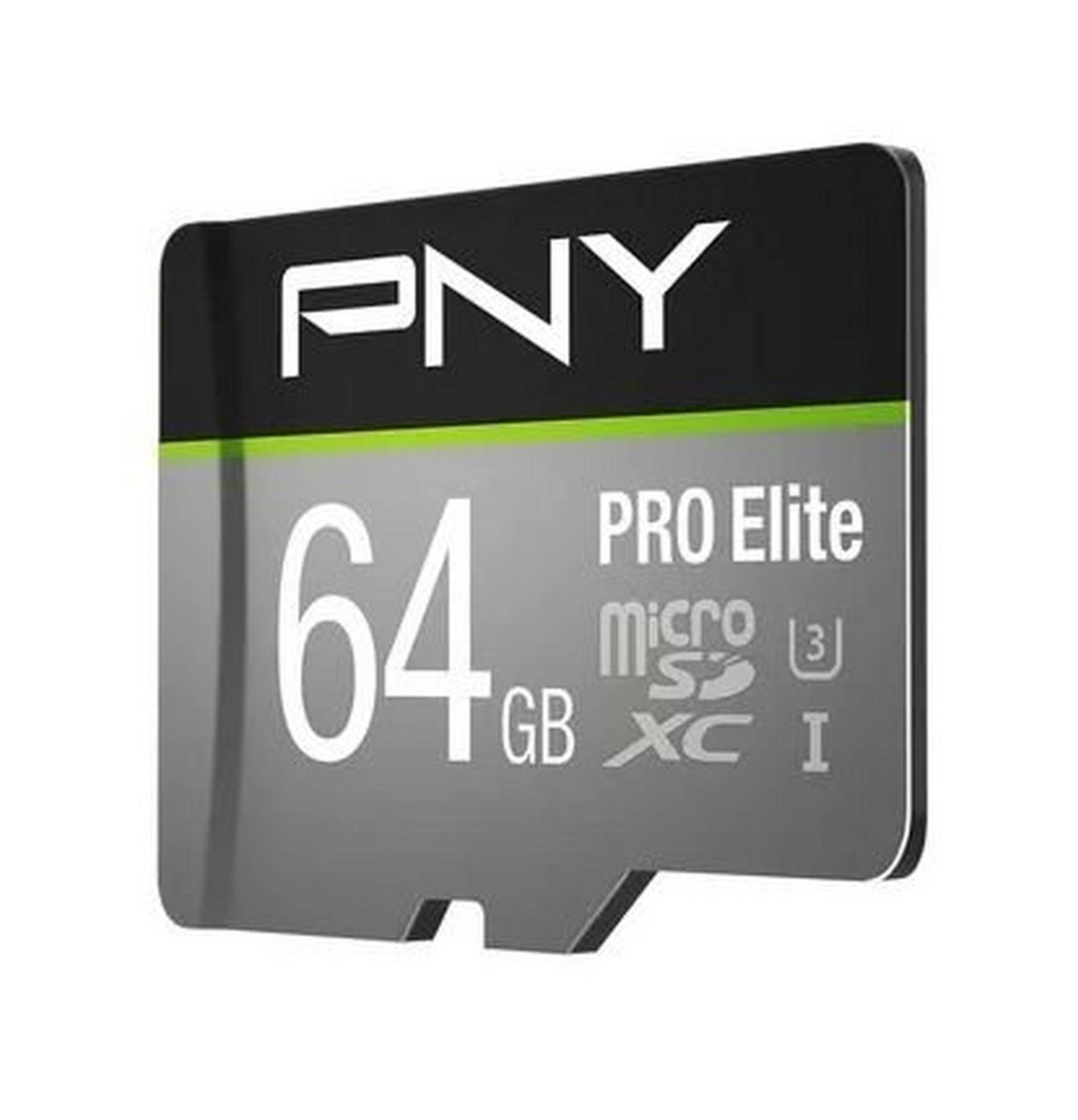 PNY PRO Elite MicroSD Card 64GB