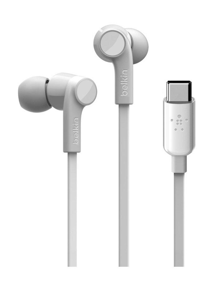 Buy Belkin rockstar headphones with usb-c connector - white in Kuwait