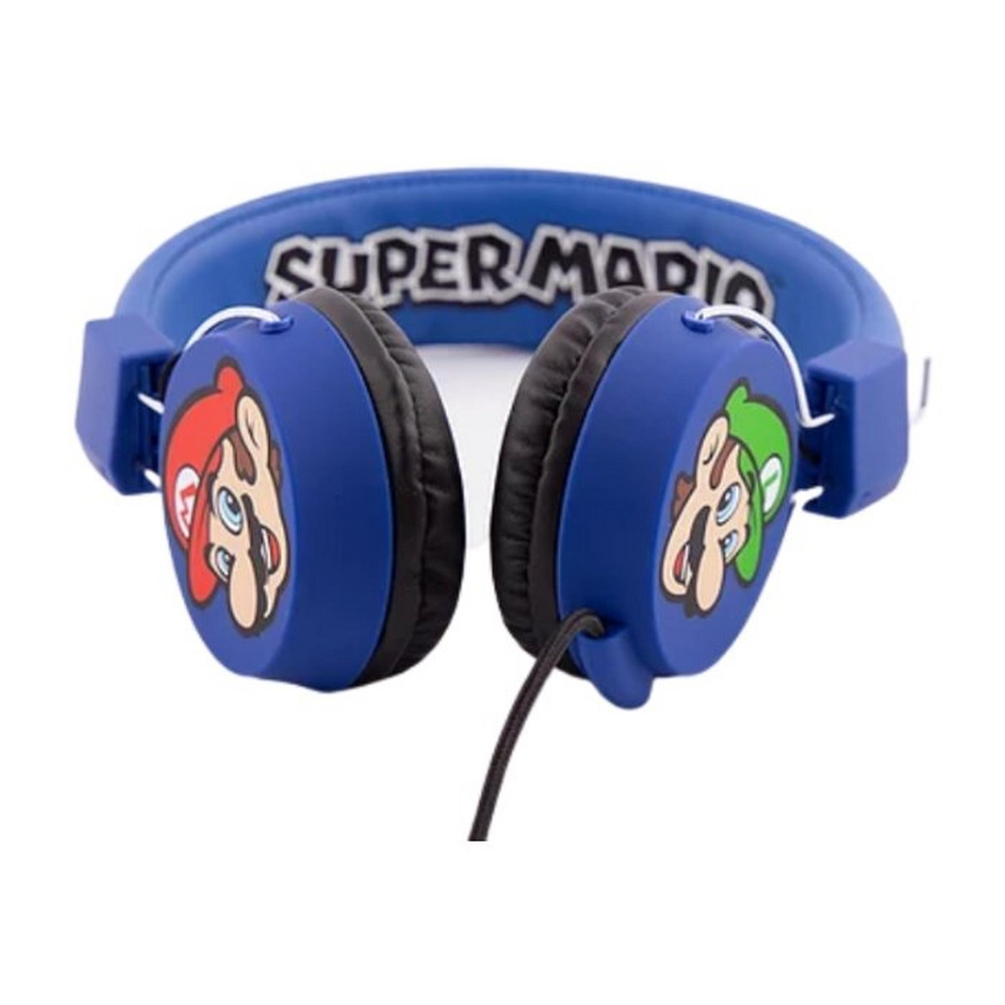 سماعات أو تي إل سوبر ماريو ولويجي السلكية للأطفال - أزرق